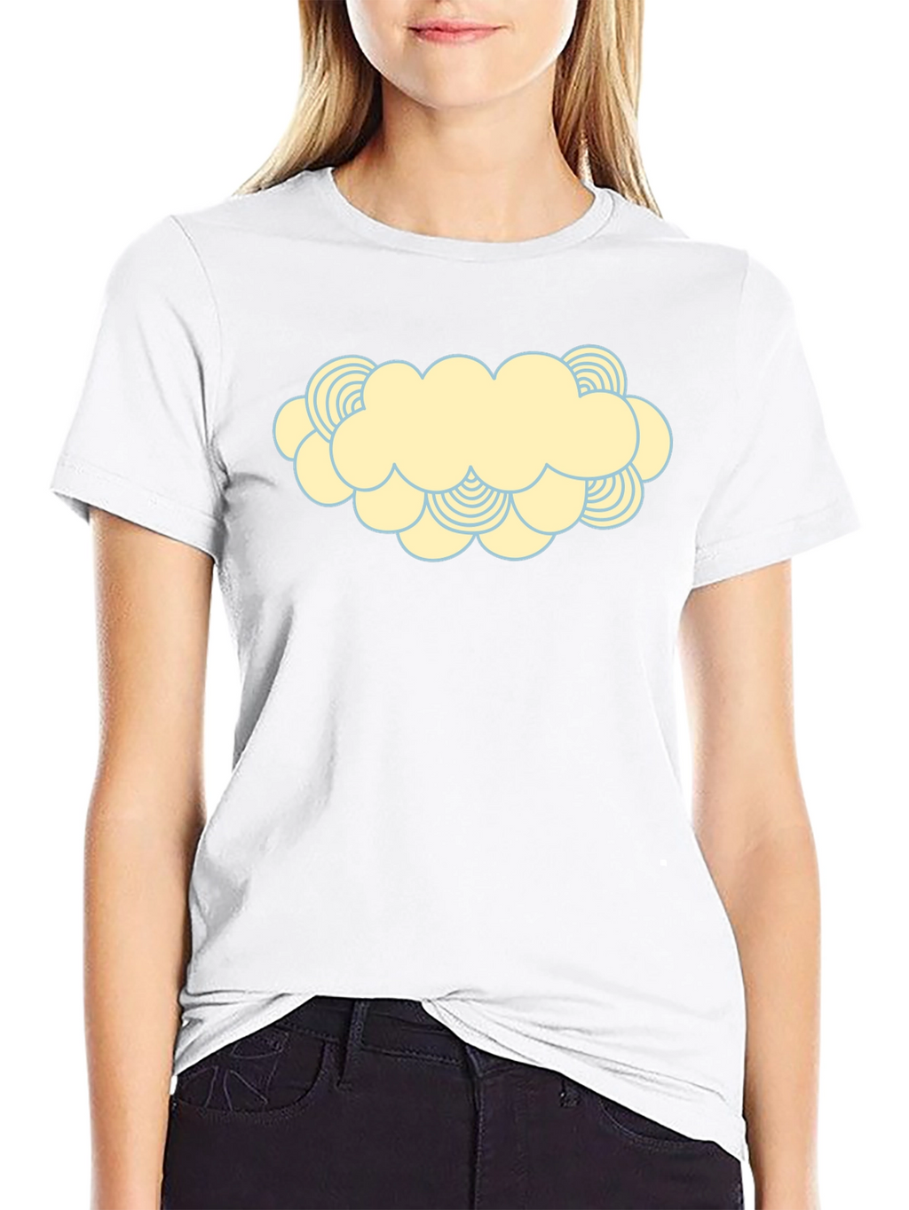Cartoon Cloud Graphic Print T-Shirt