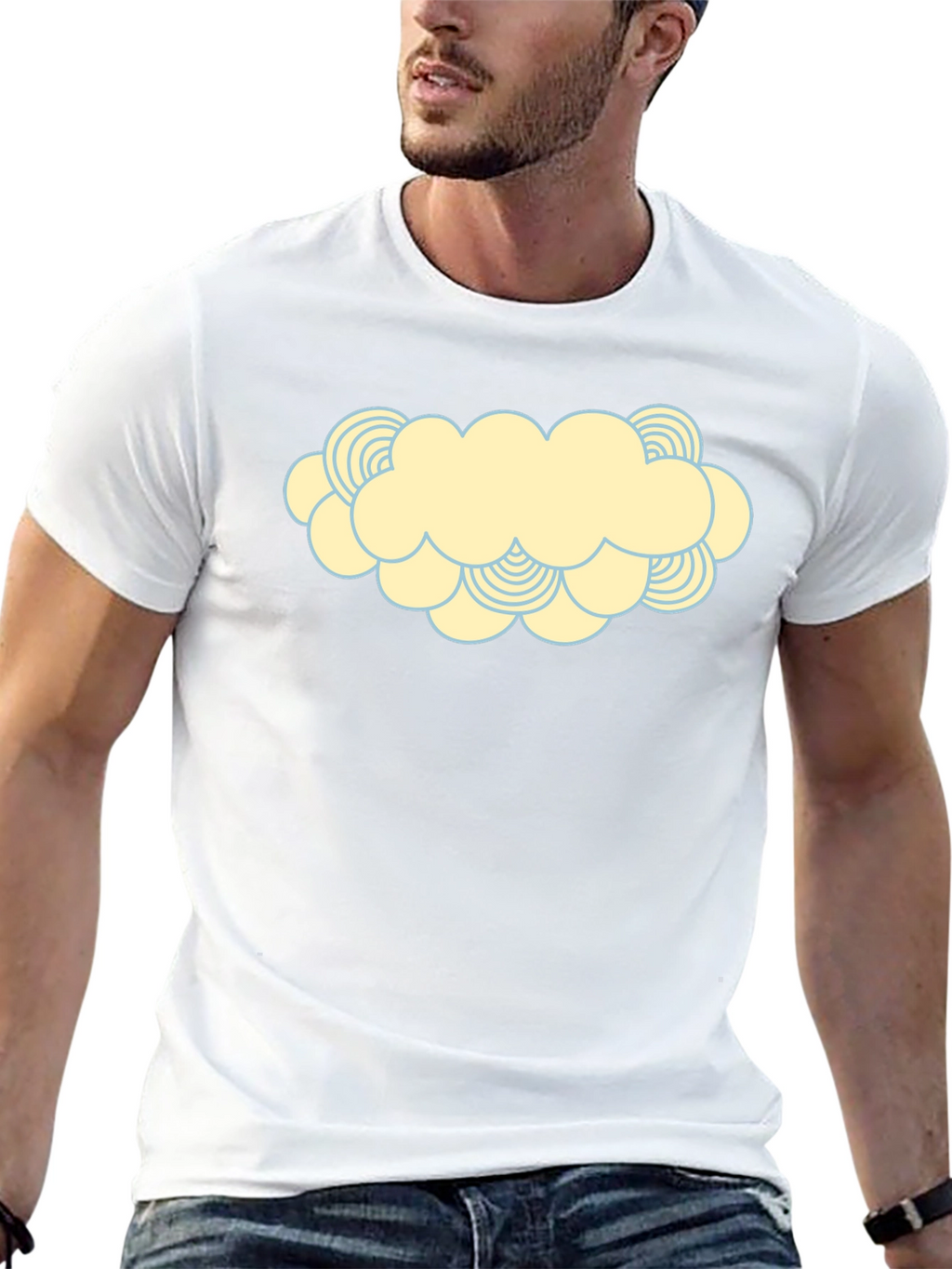 Cartoon Cloud Graphic Print T-Shirt