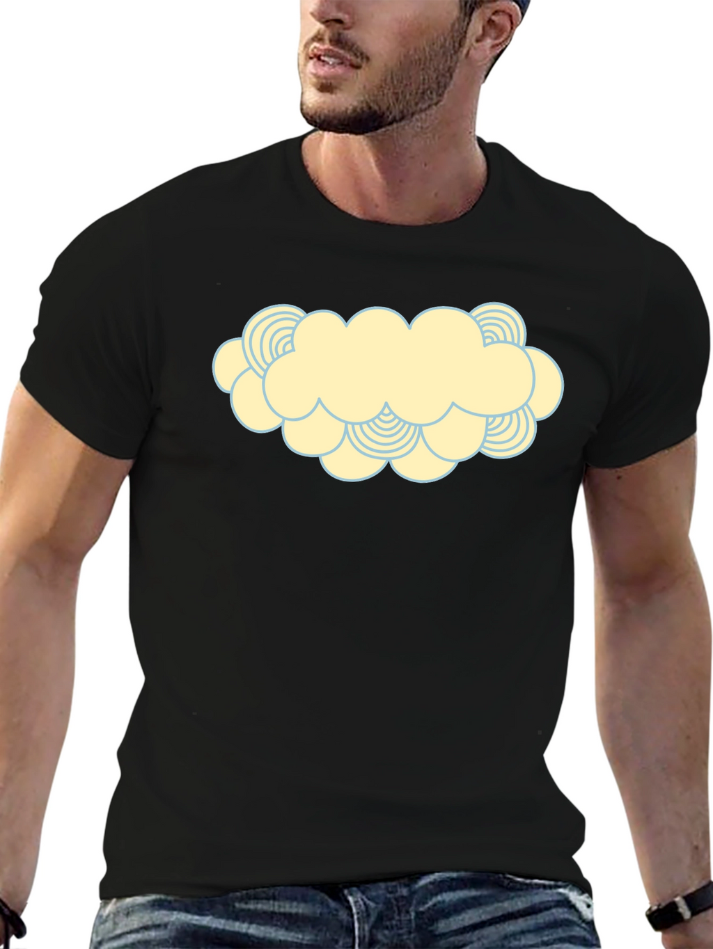 Cartoon Cloud Graphic Print T-Shirt