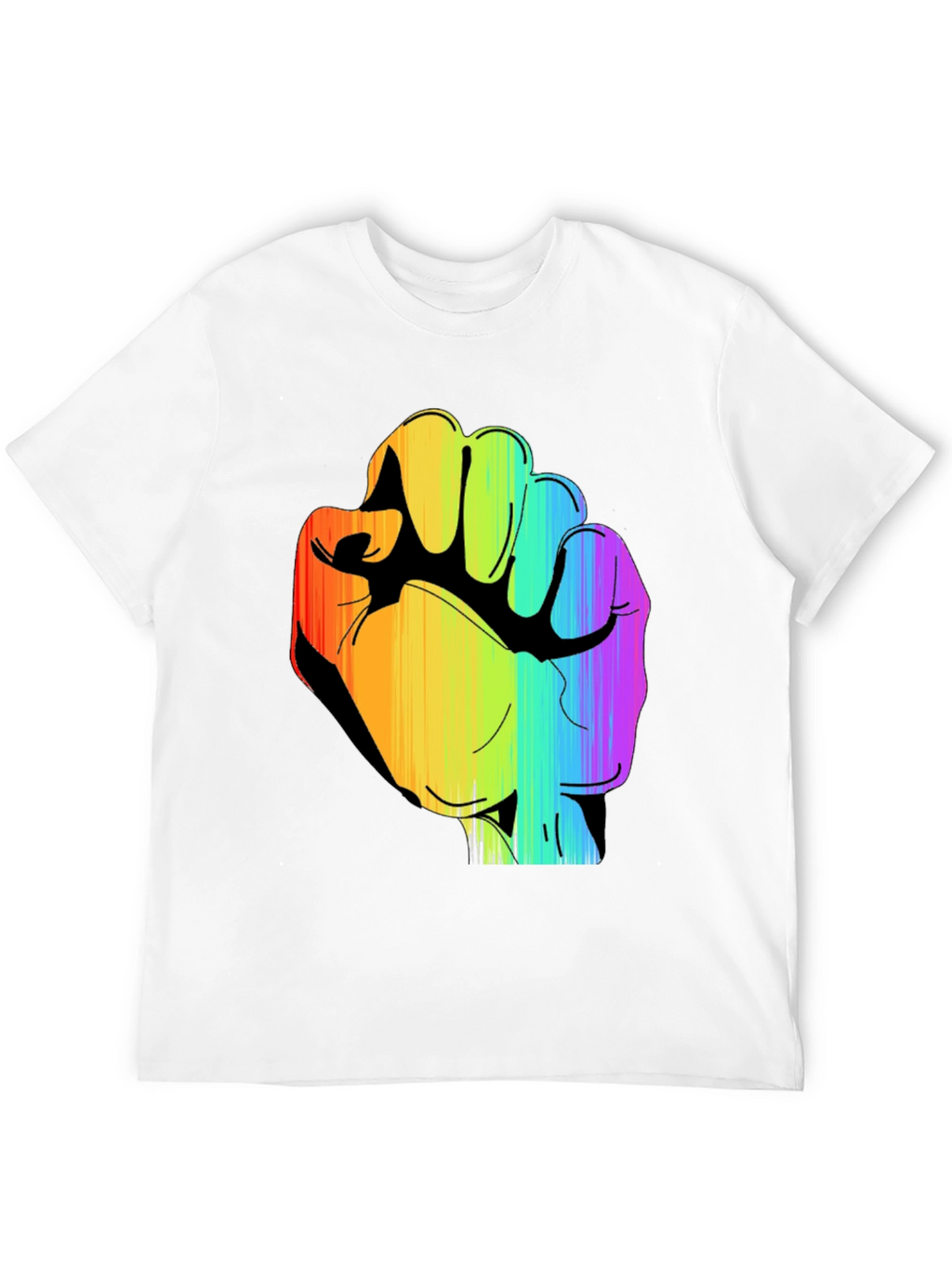 Rainbow Fist Graphic Black Tee - Pride & Protest