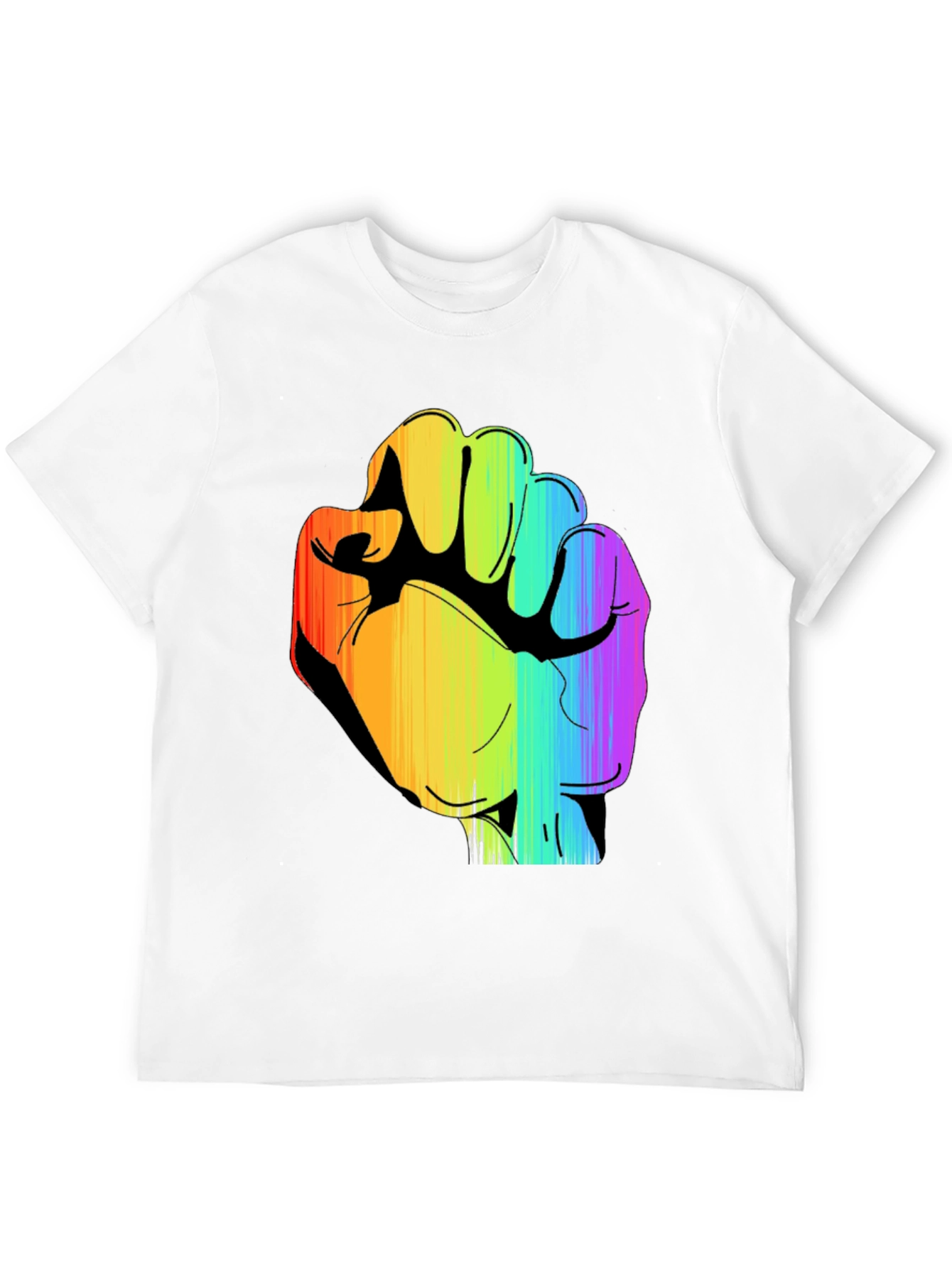Rainbow Fist Graphic Black Tee - Pride & Protest