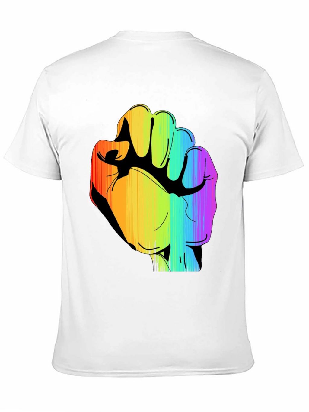 Rainbow Fist Graphic Black Tee - Pride & Protest
