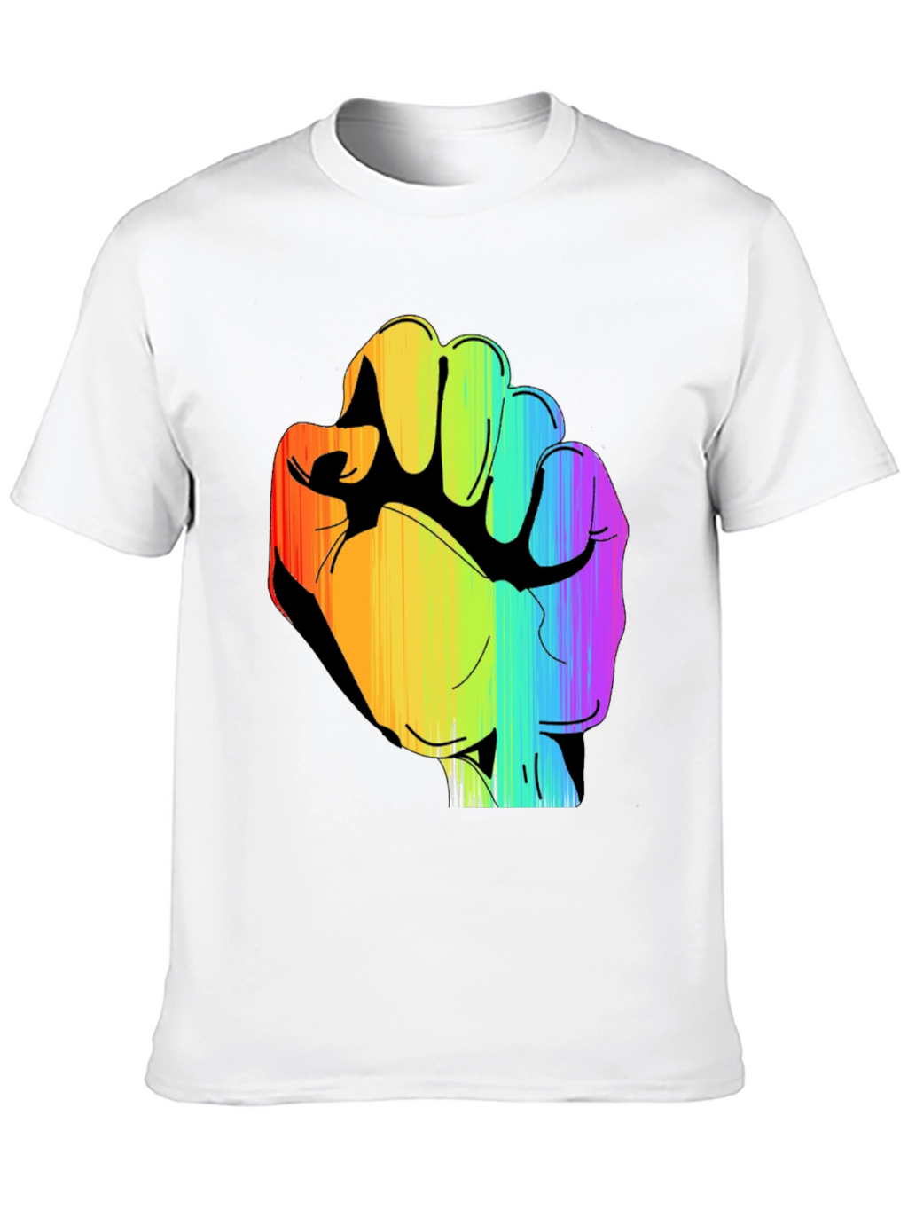 Rainbow Fist Graphic Black Tee - Pride & Protest