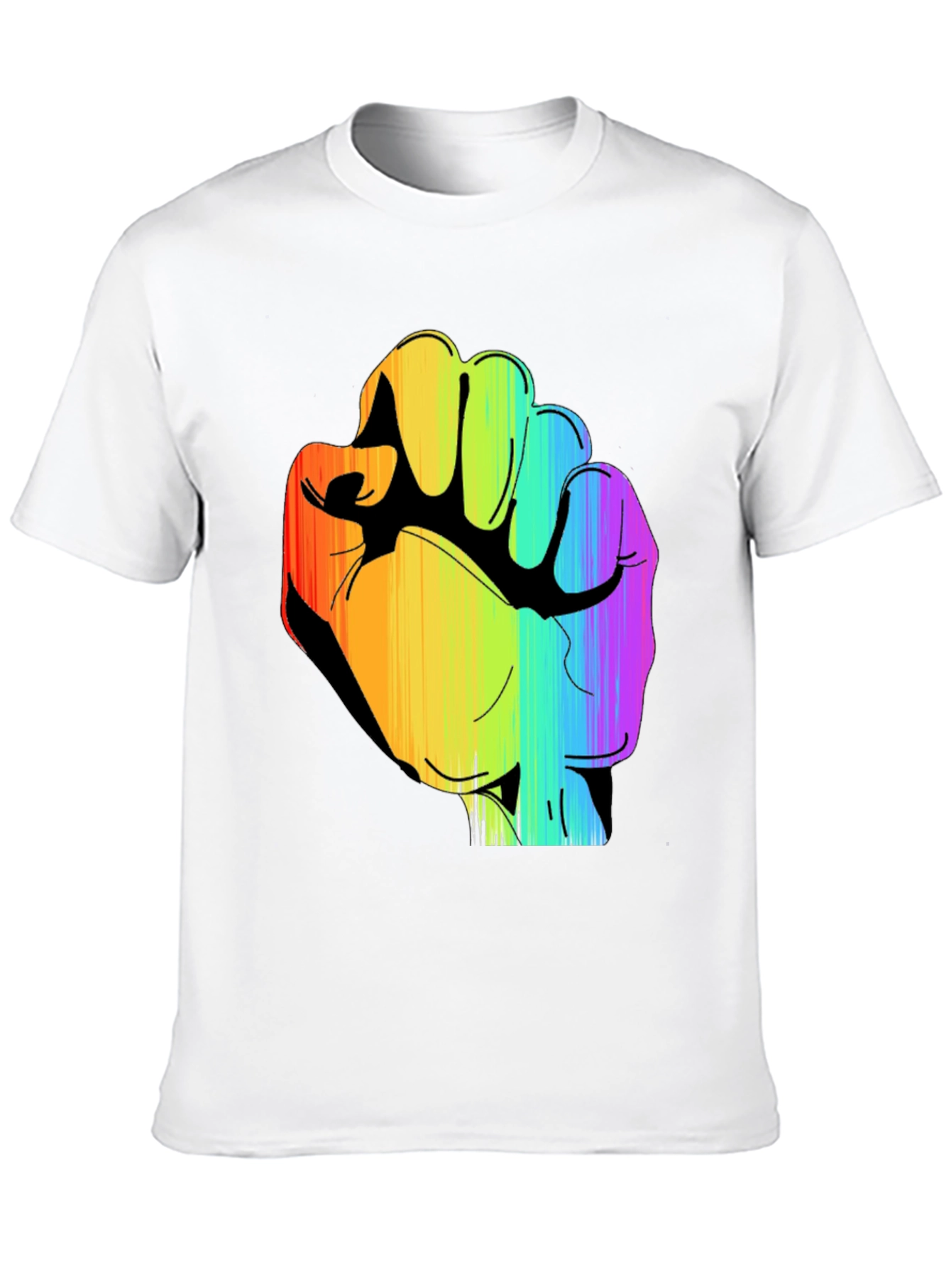 Rainbow Fist Graphic Black Tee - Pride & Protest