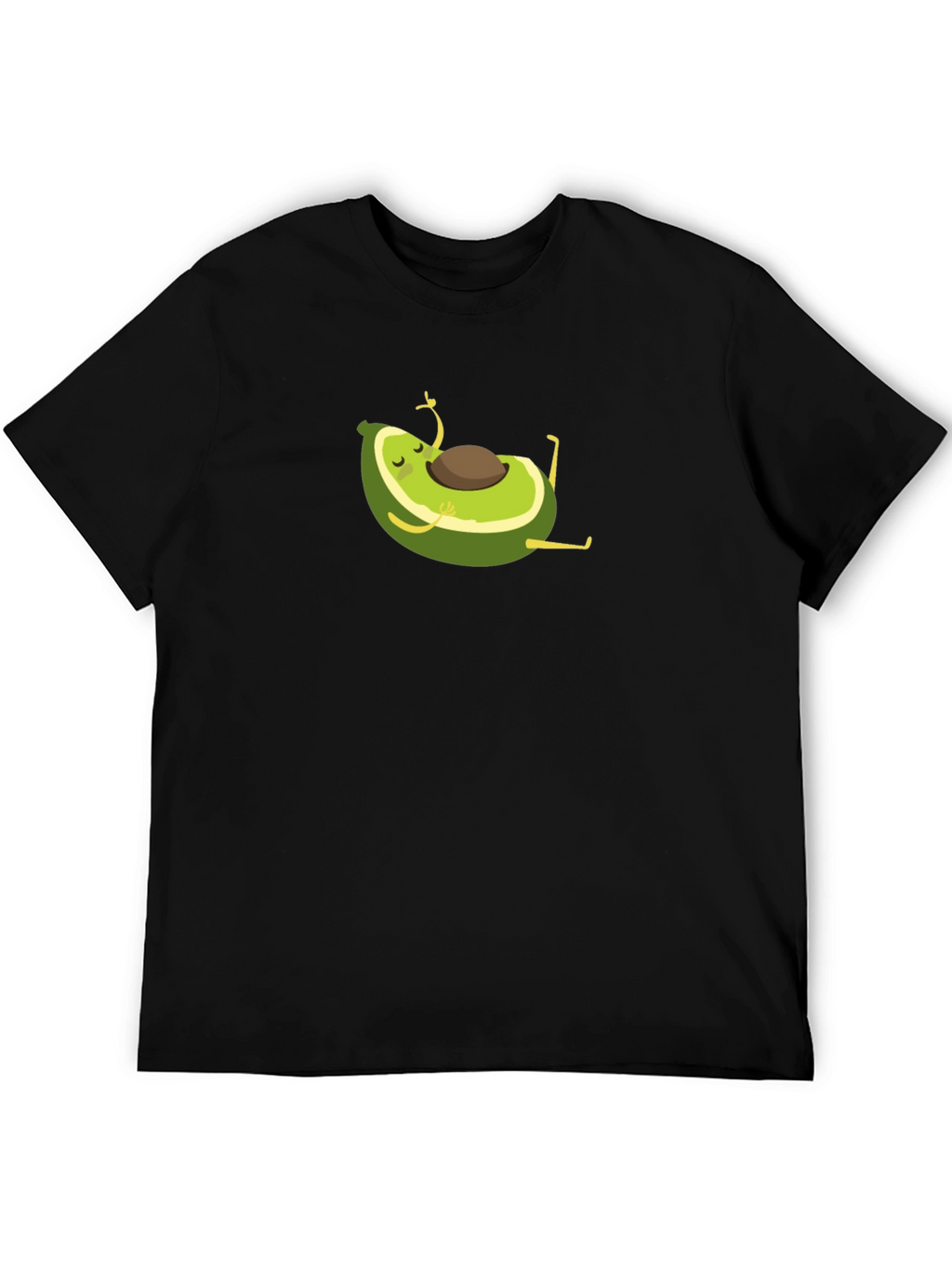 Yoga Avocado Black T-Shirt - Meditating Fruit Fun!