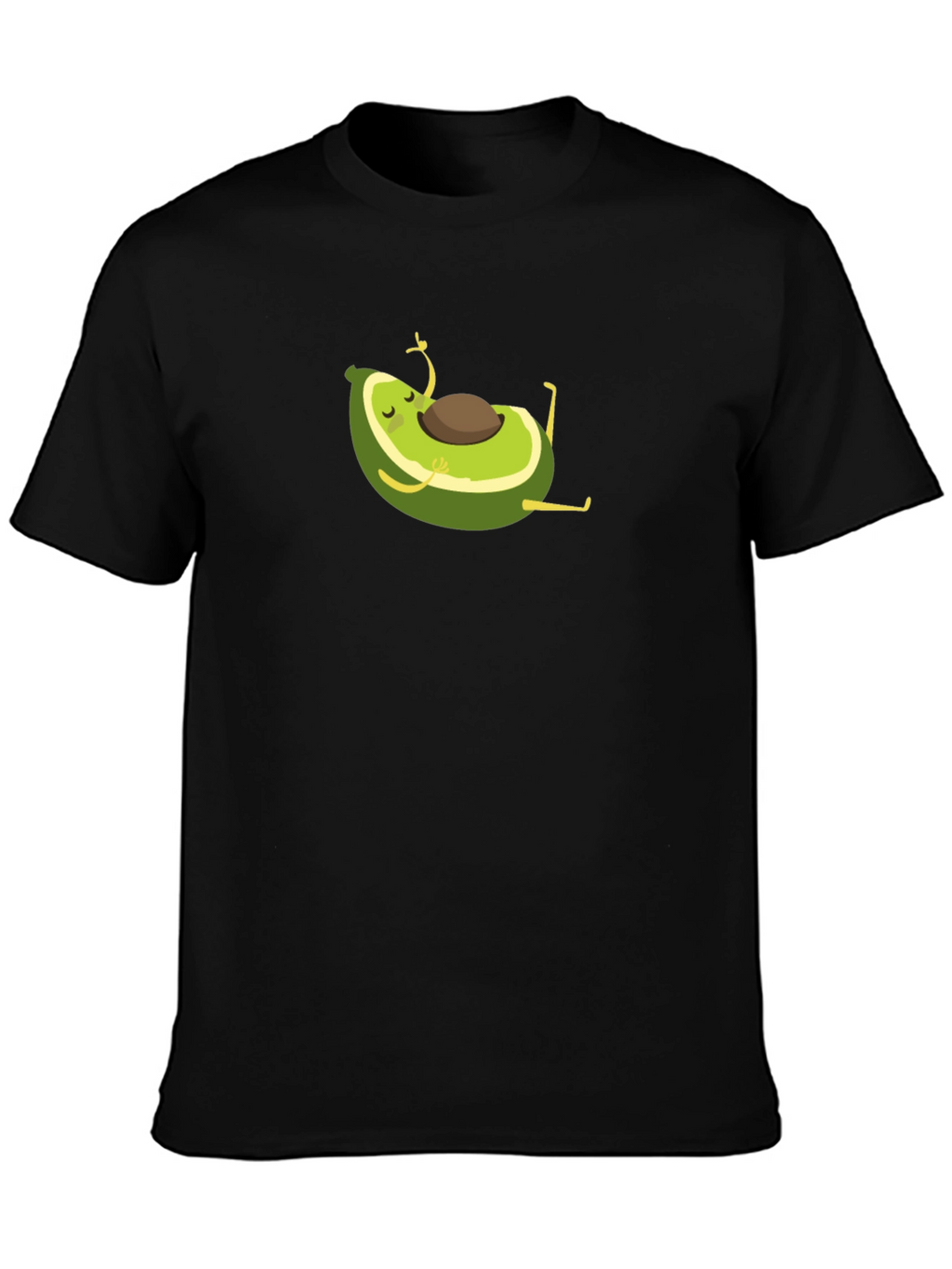 Yoga Avocado Black T-Shirt - Meditating Fruit Fun!