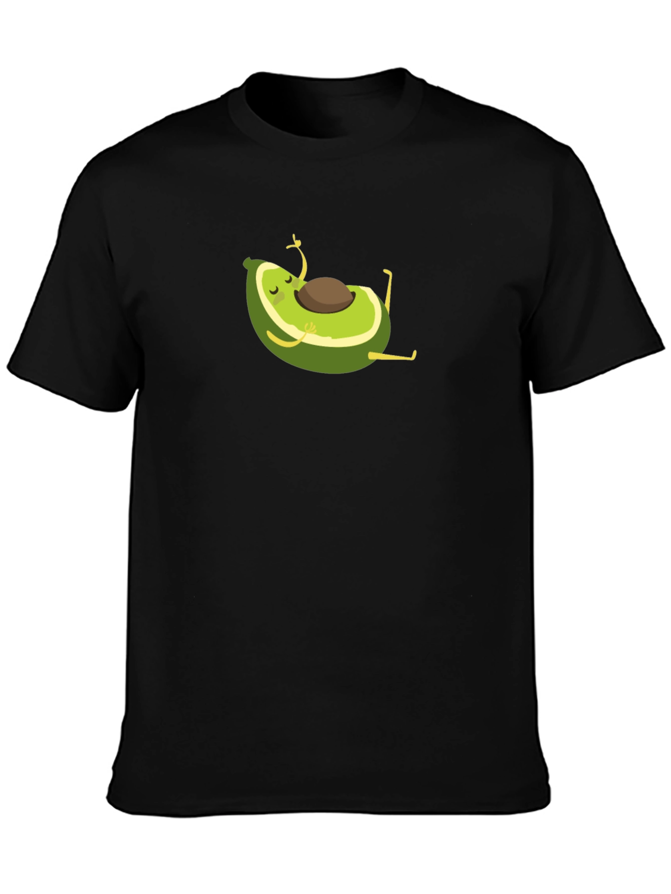 Yoga Avocado Black T-Shirt - Meditating Fruit Fun!