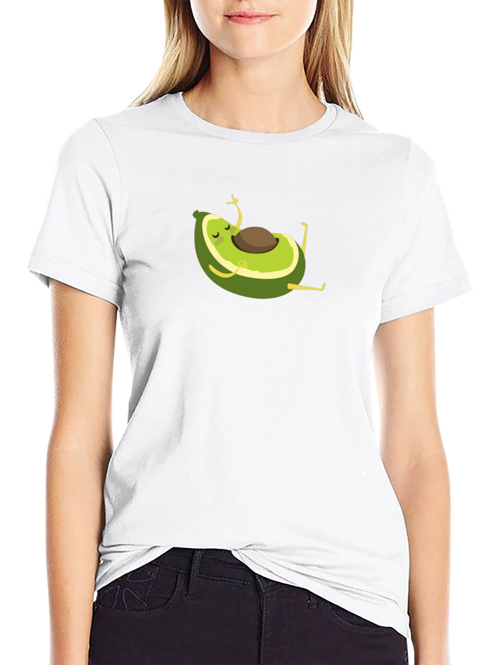 Yoga Avocado Black T-Shirt - Meditating Fruit Fun!