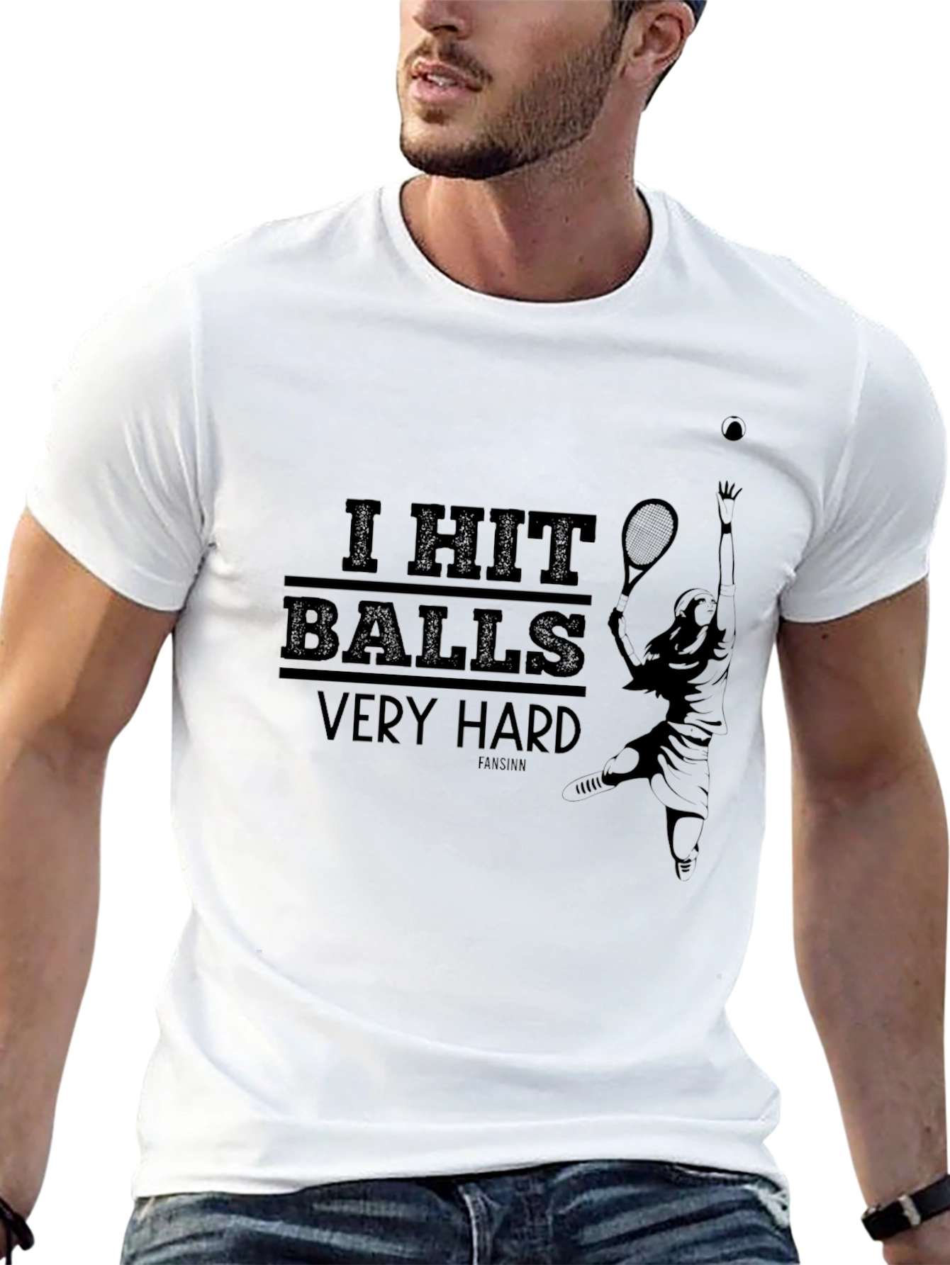 I Hit Balls Very Hard Tennis T-Shirt