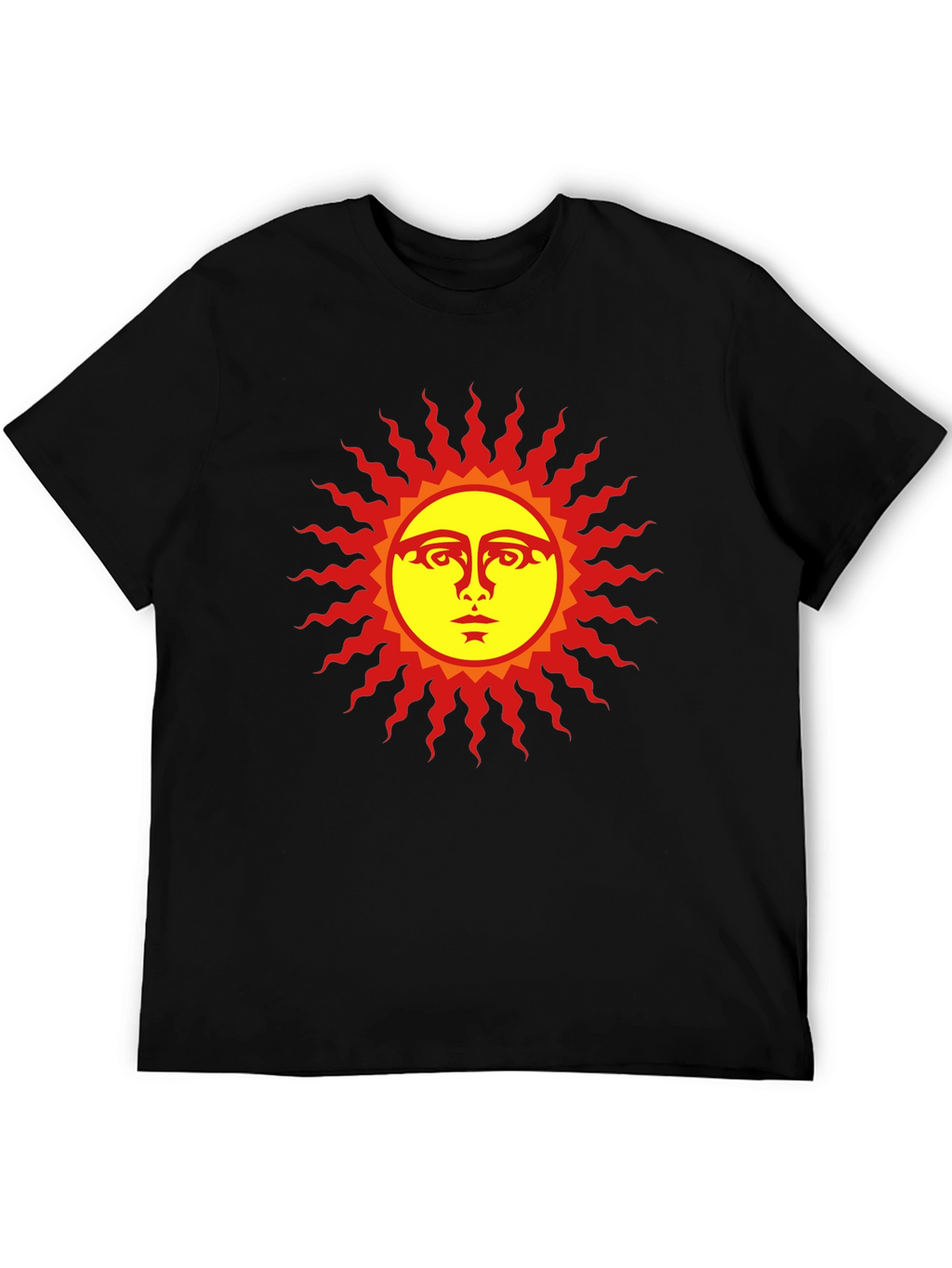 Sun Face Graphic Black T-Shirt
