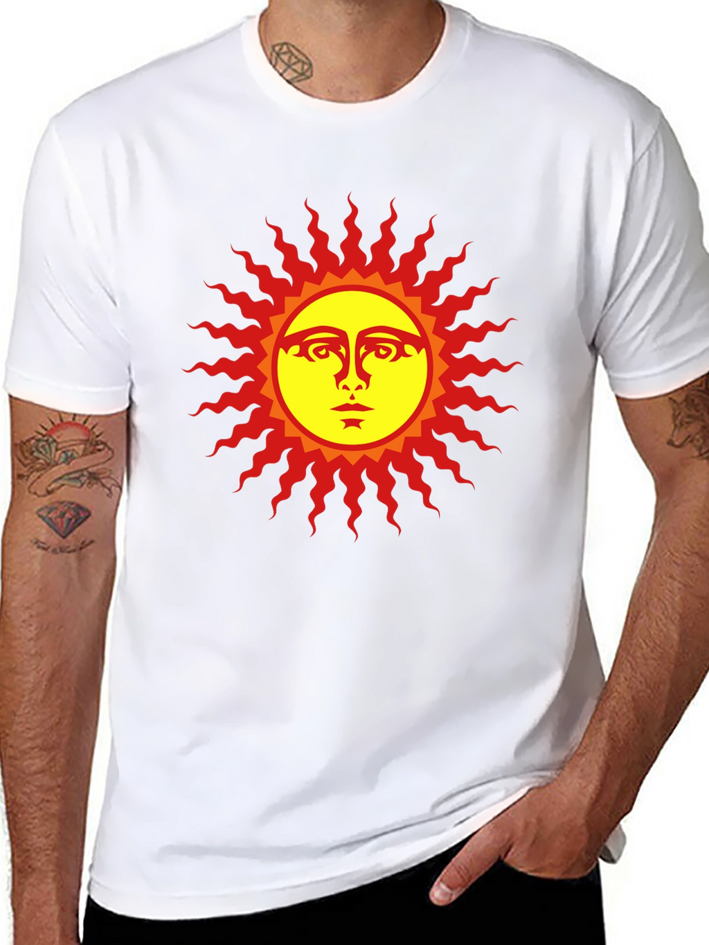 Sun Face Graphic Black T-Shirt