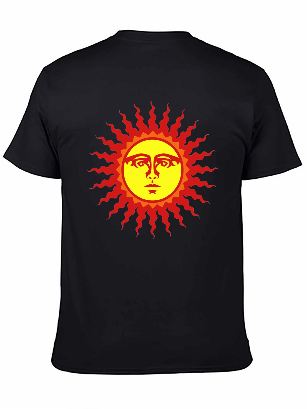 Sun Face Graphic Black T-Shirt