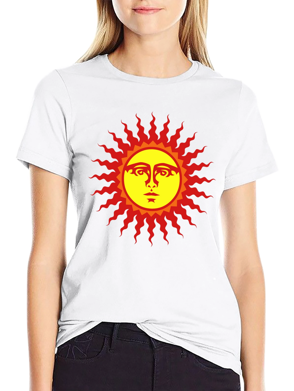 Sun Face Graphic Black T-Shirt