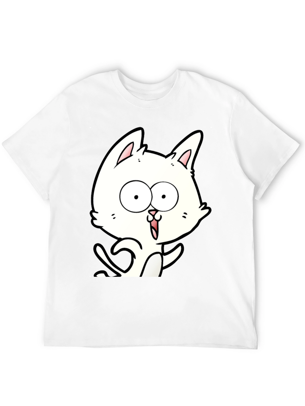 Cartoon Cat Graphic Tee - Unisex Black T-Shirt