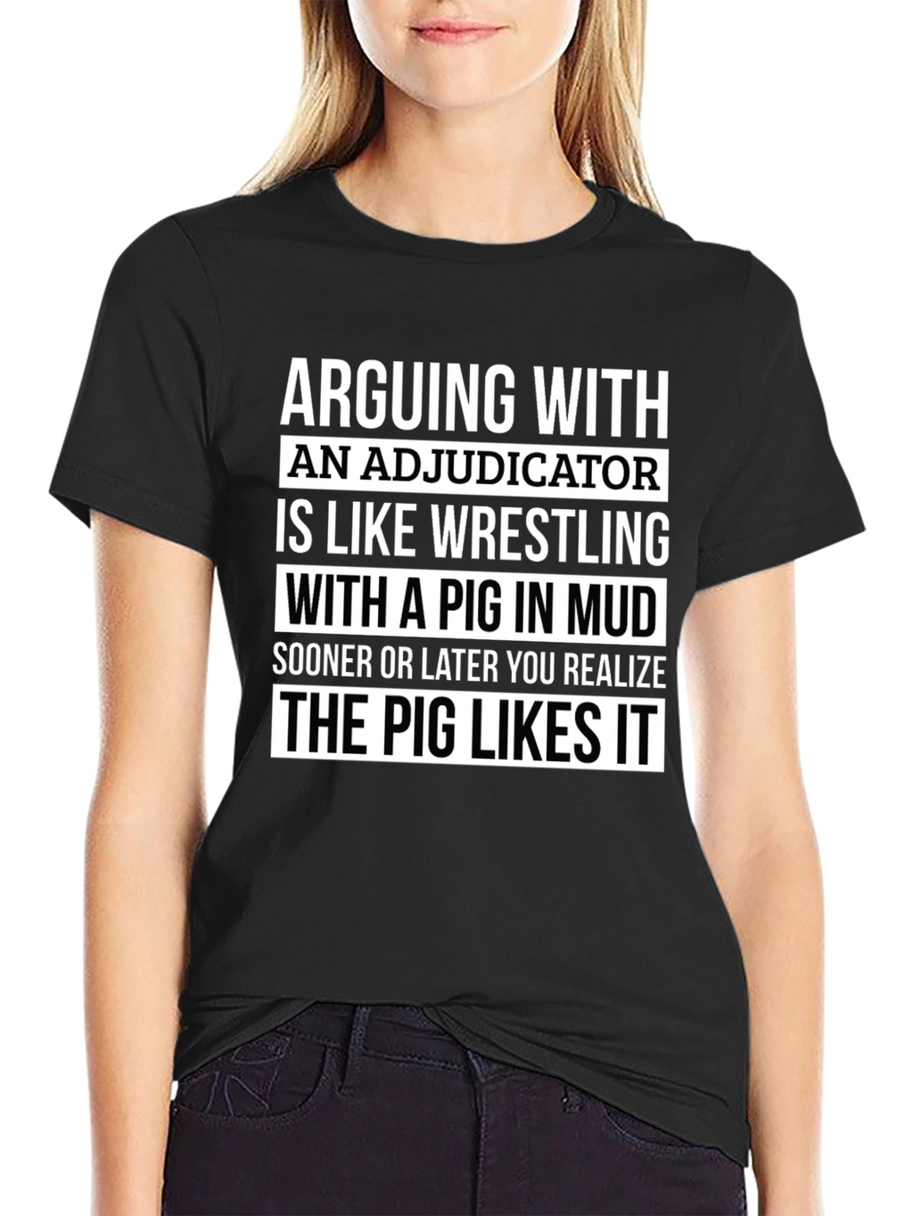 Adjudicator Pig in Mud T-Shirt