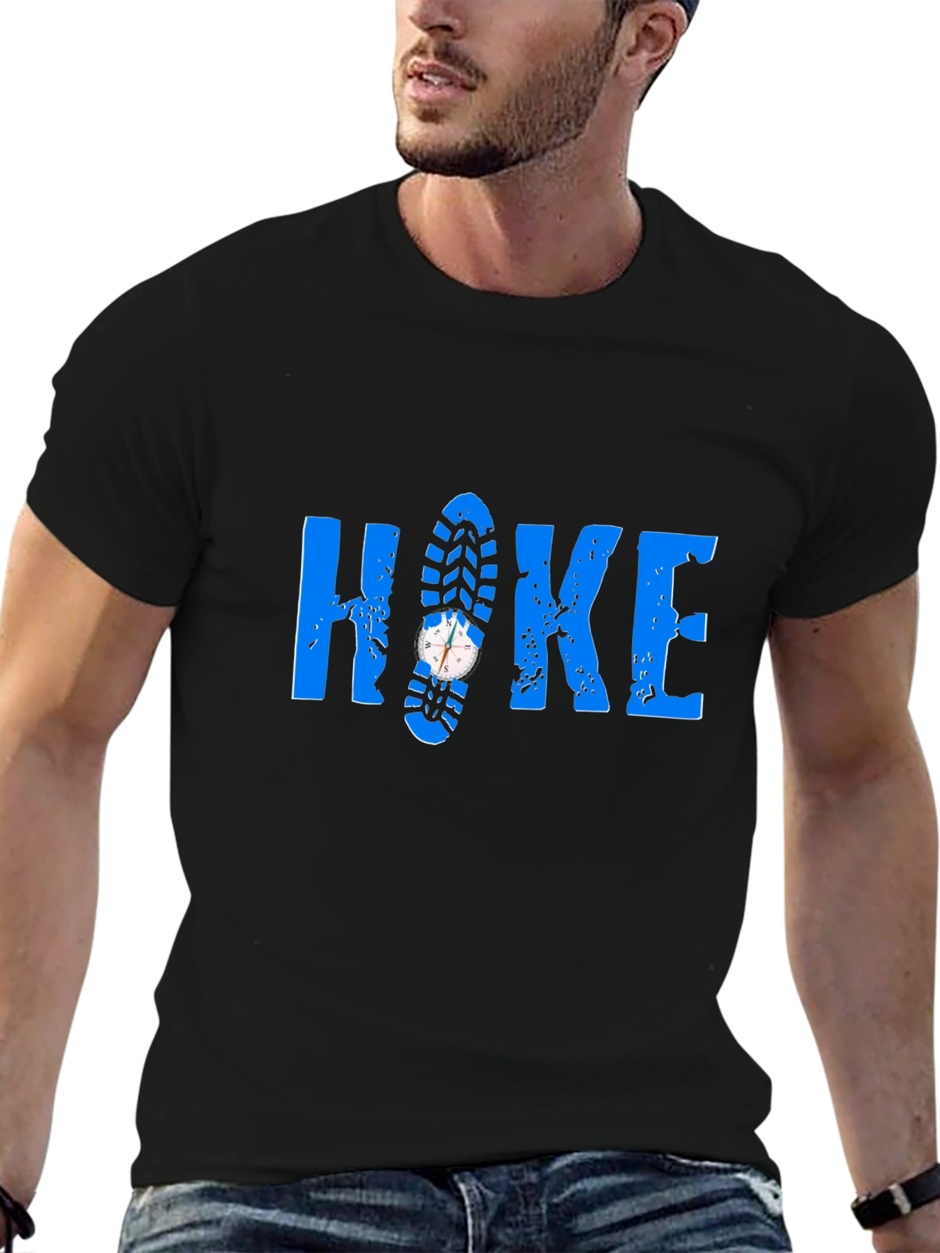 Hike T-Shirt - Compass Shoe Print Design