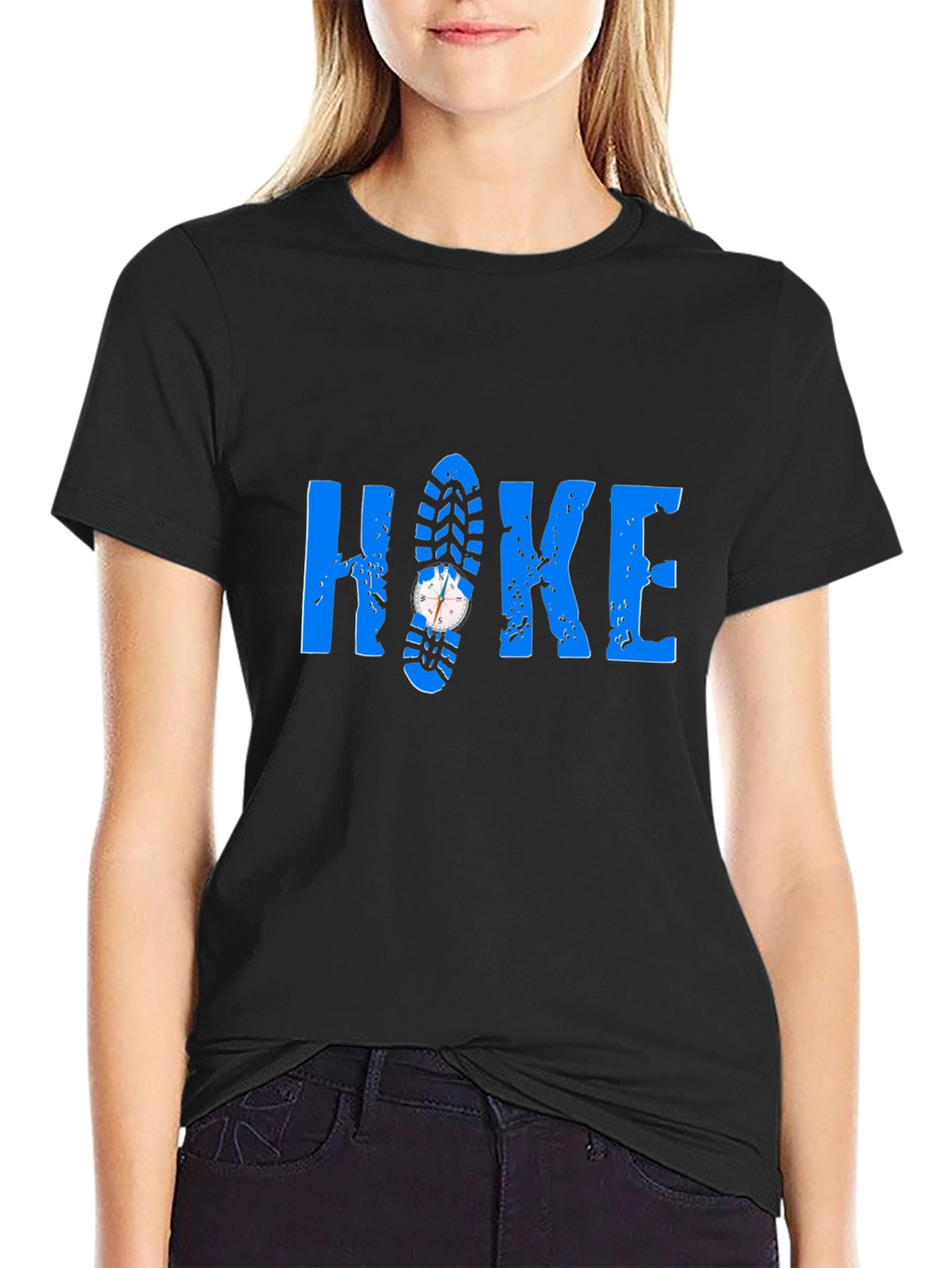 Hike T-Shirt - Compass Shoe Print Design