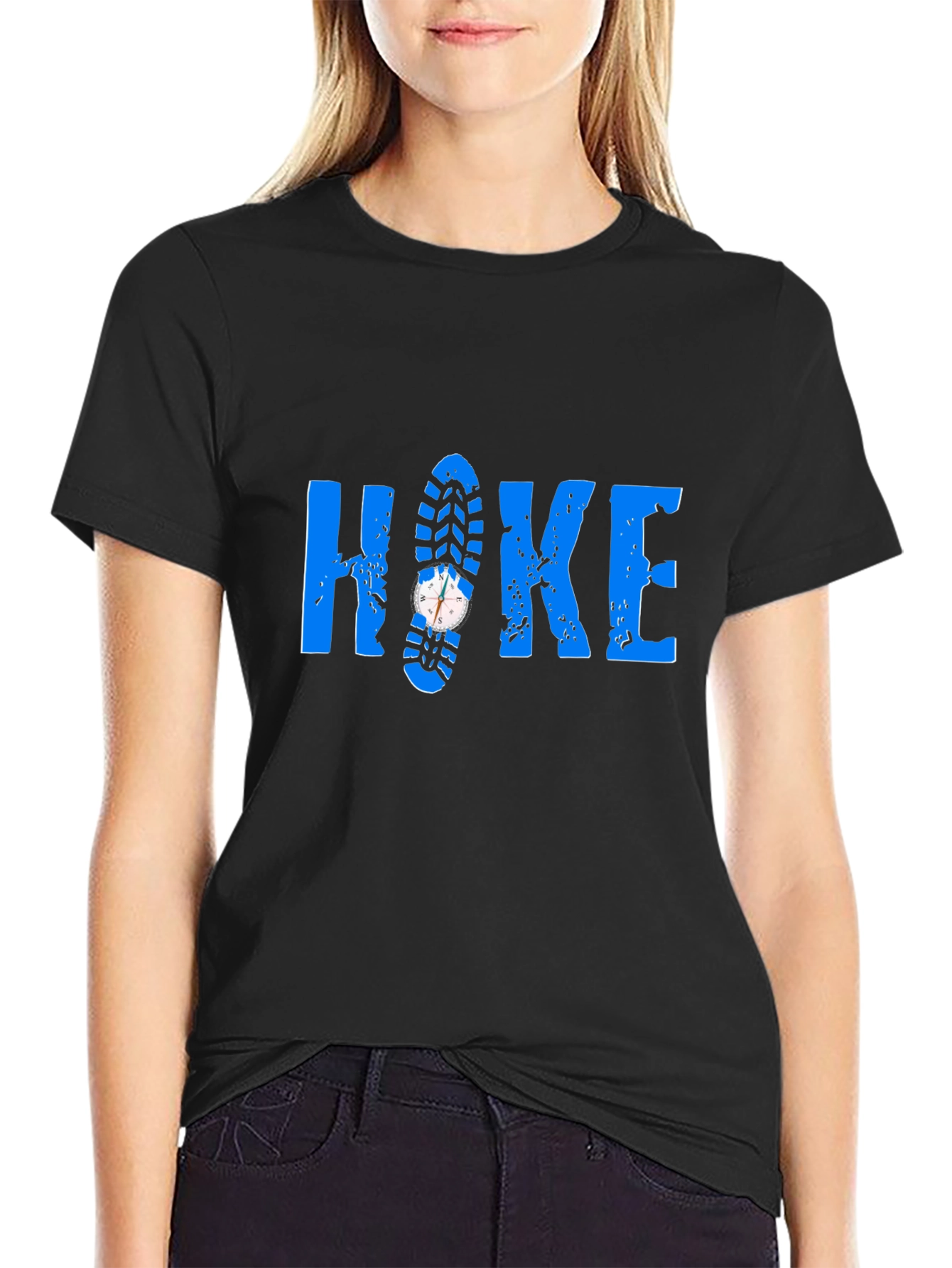 Hike T-Shirt - Compass Shoe Print Design