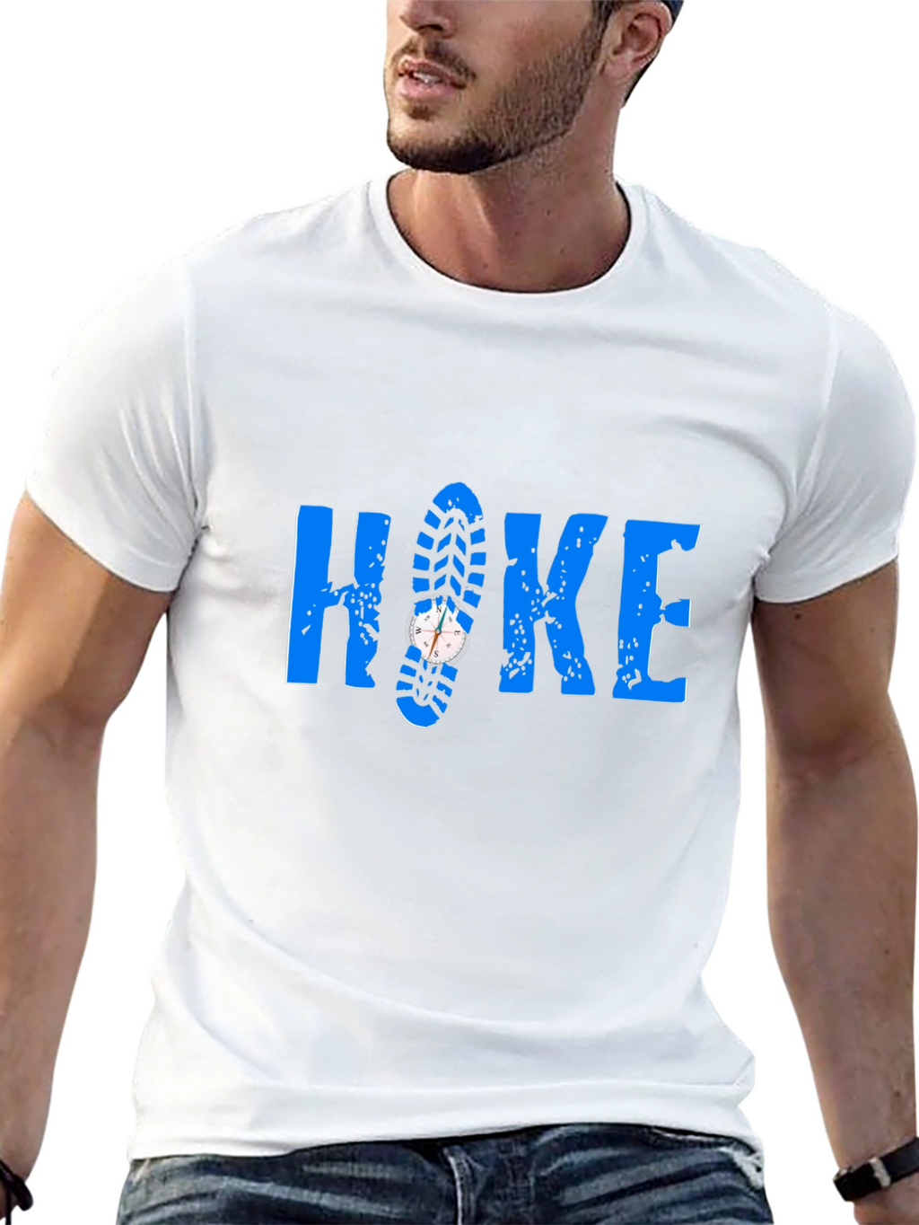 Hike T-Shirt - Compass Shoe Print Design