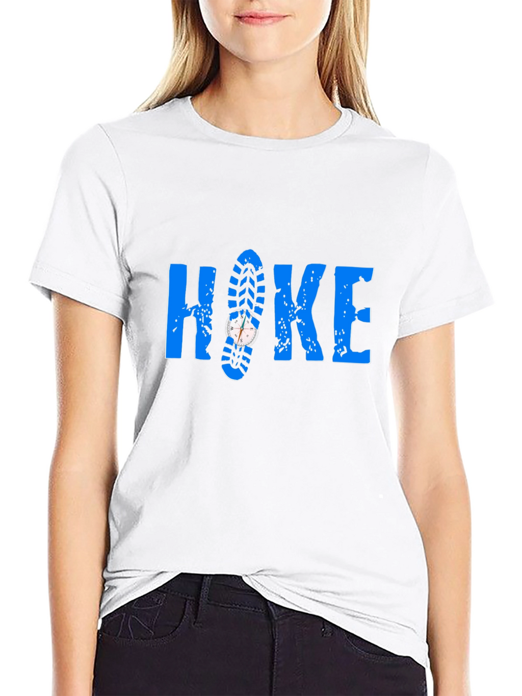 Hike T-Shirt - Compass Shoe Print Design