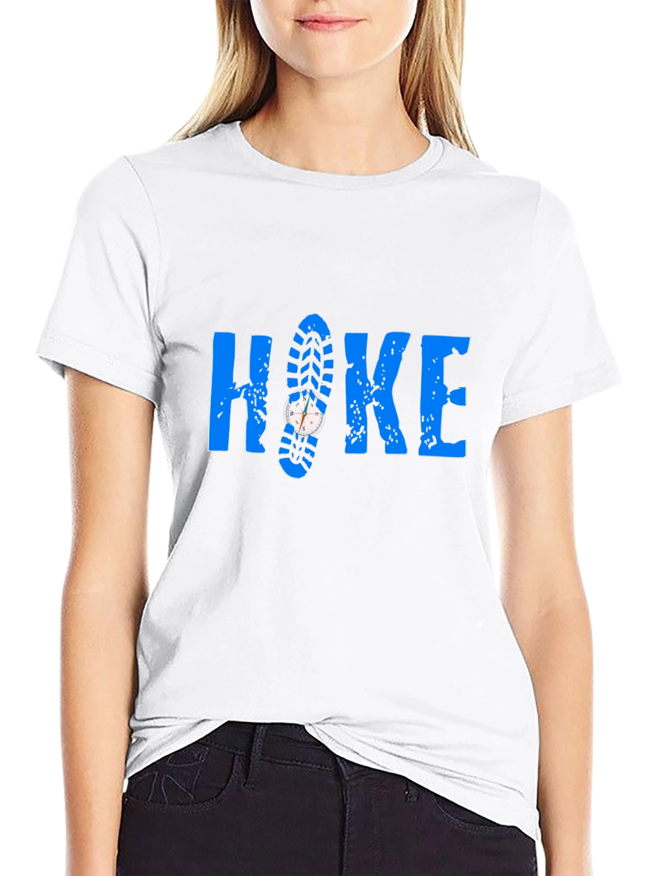 Hike T-Shirt - Compass Shoe Print Design