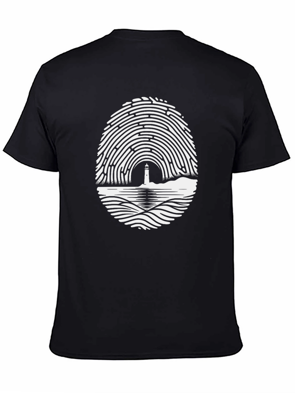 Lighthouse Fingerprint Graphic Tee - Unique Design