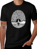 Lighthouse Fingerprint Graphic Tee - Unique Design