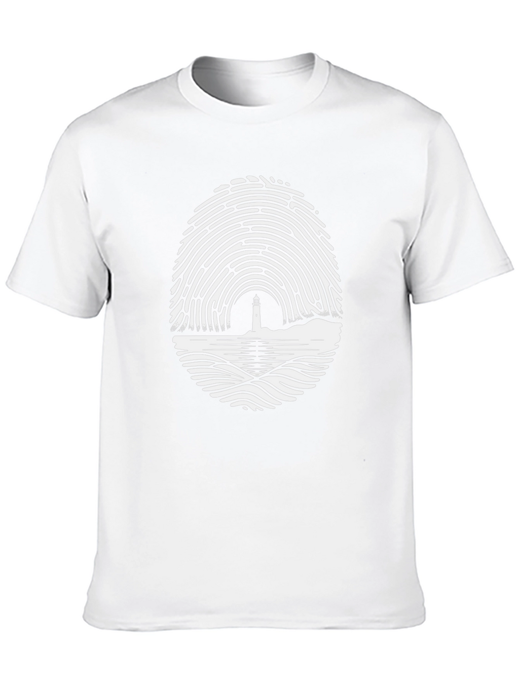 Lighthouse Fingerprint Graphic Tee - Unique Design