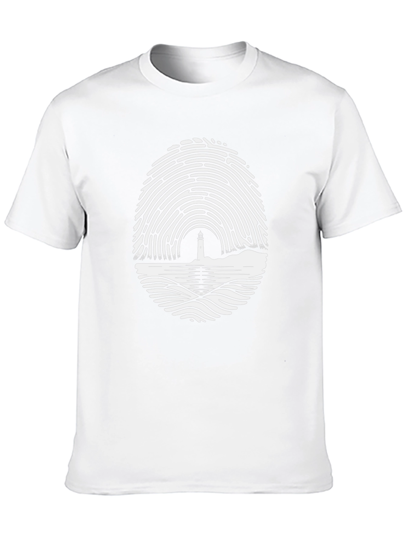 Lighthouse Fingerprint Graphic Tee - Unique Design