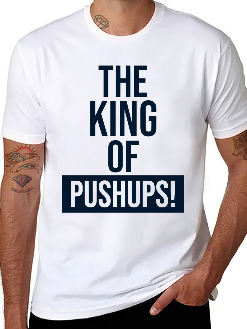 The King of Pushups Black T-Shirt