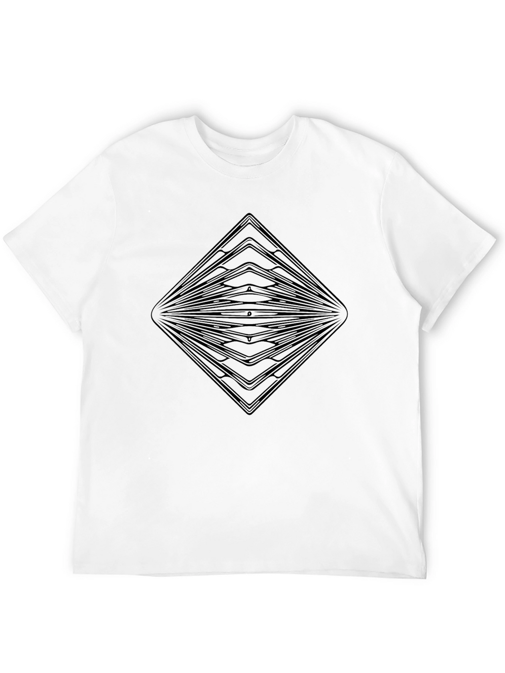 Abstract Diamond Graphic Black T-Shirt