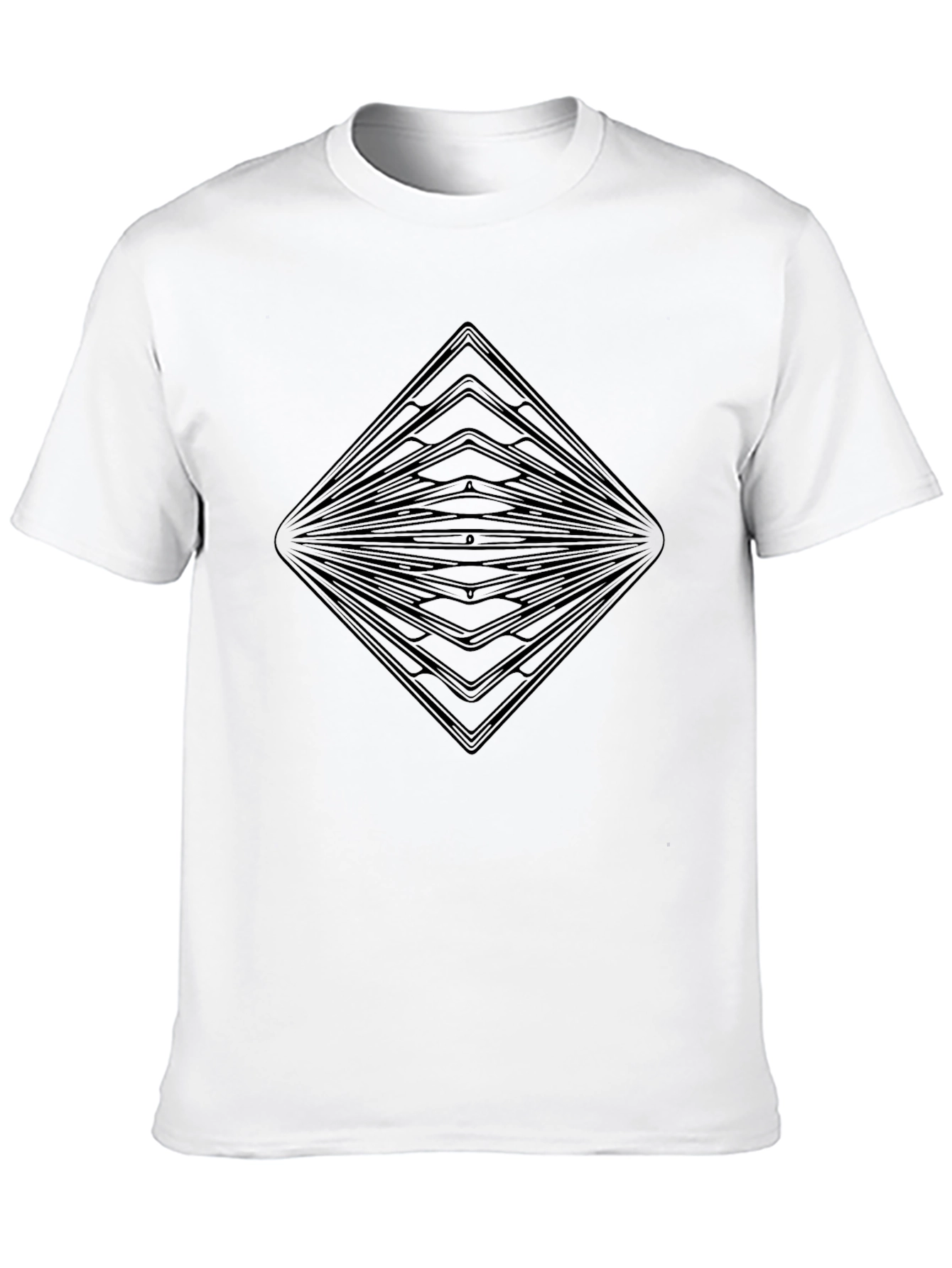Abstract Diamond Graphic Black T-Shirt
