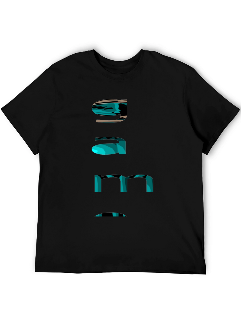 Cool Gamer Tee - Funky Text Design - Black