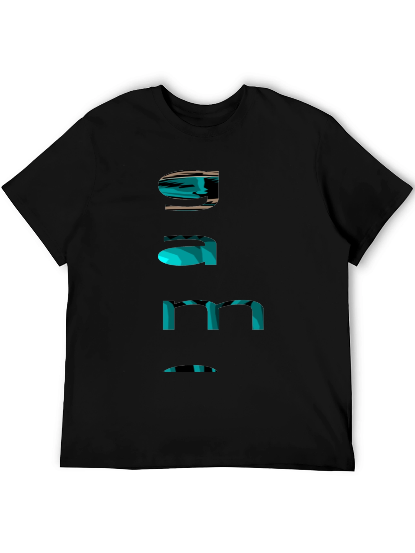 Cool Gamer Tee - Funky Text Design - Black