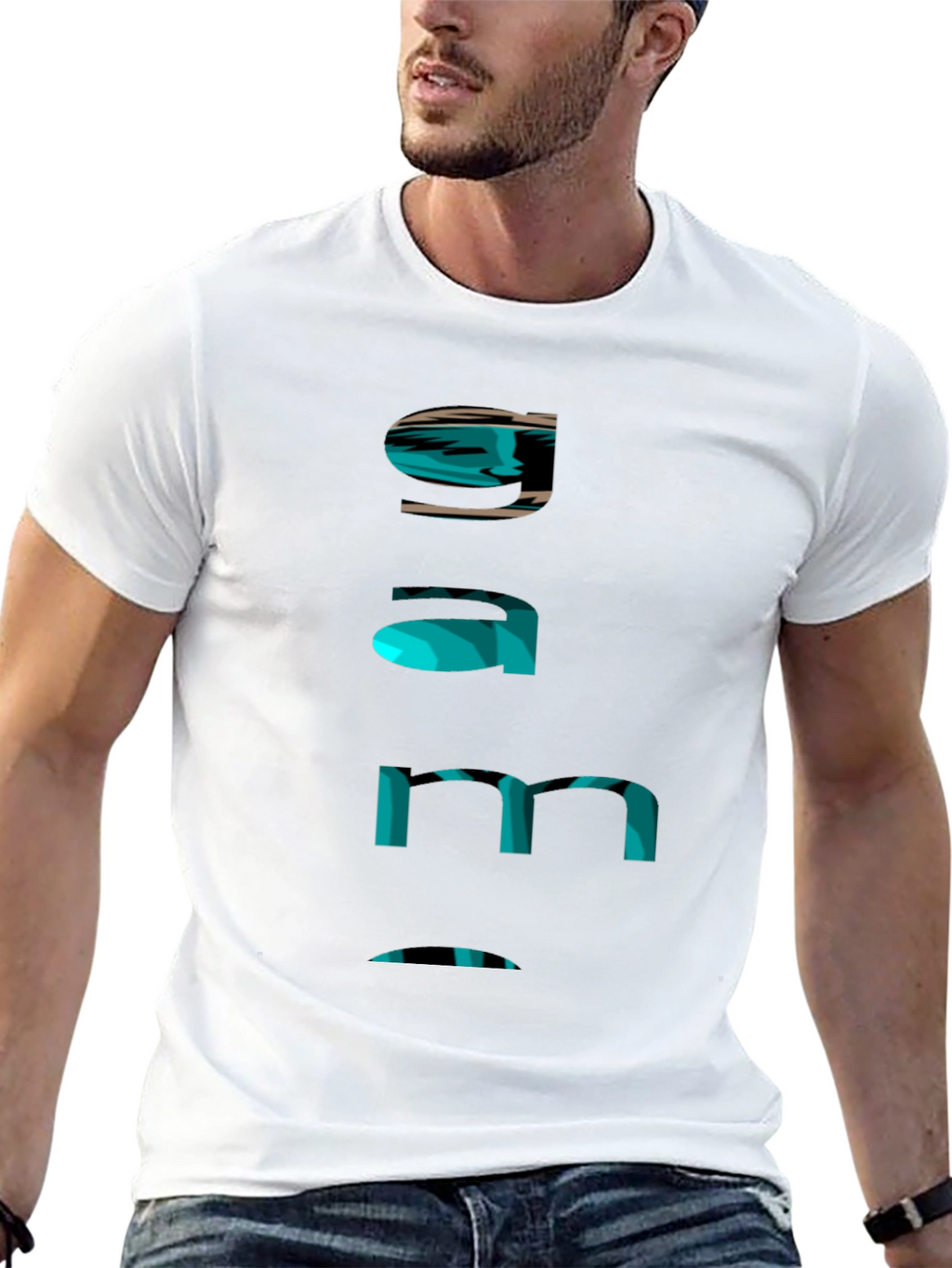 Cool Gamer Tee - Funky Text Design - Black