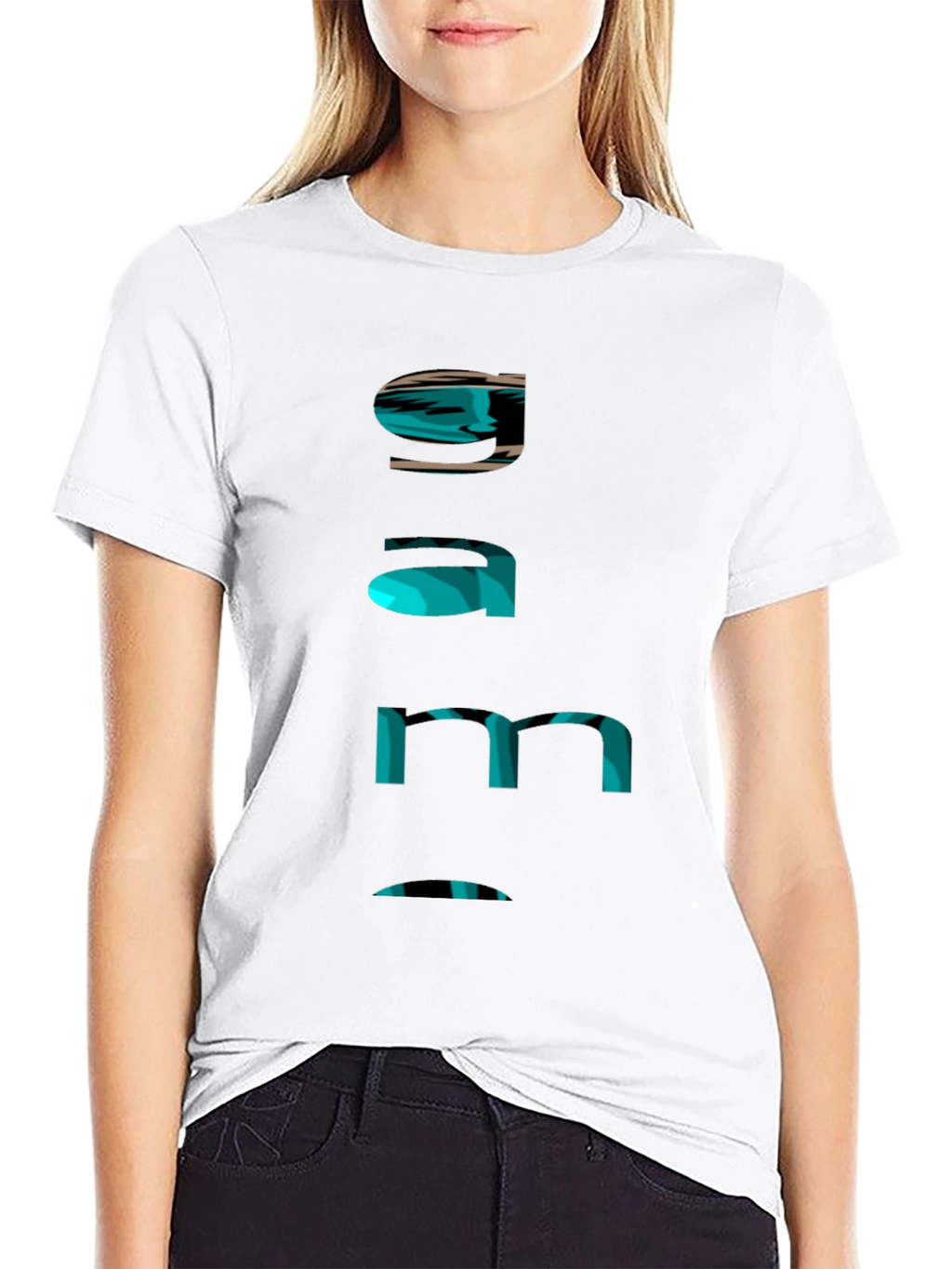 Cool Gamer Tee - Funky Text Design - Black