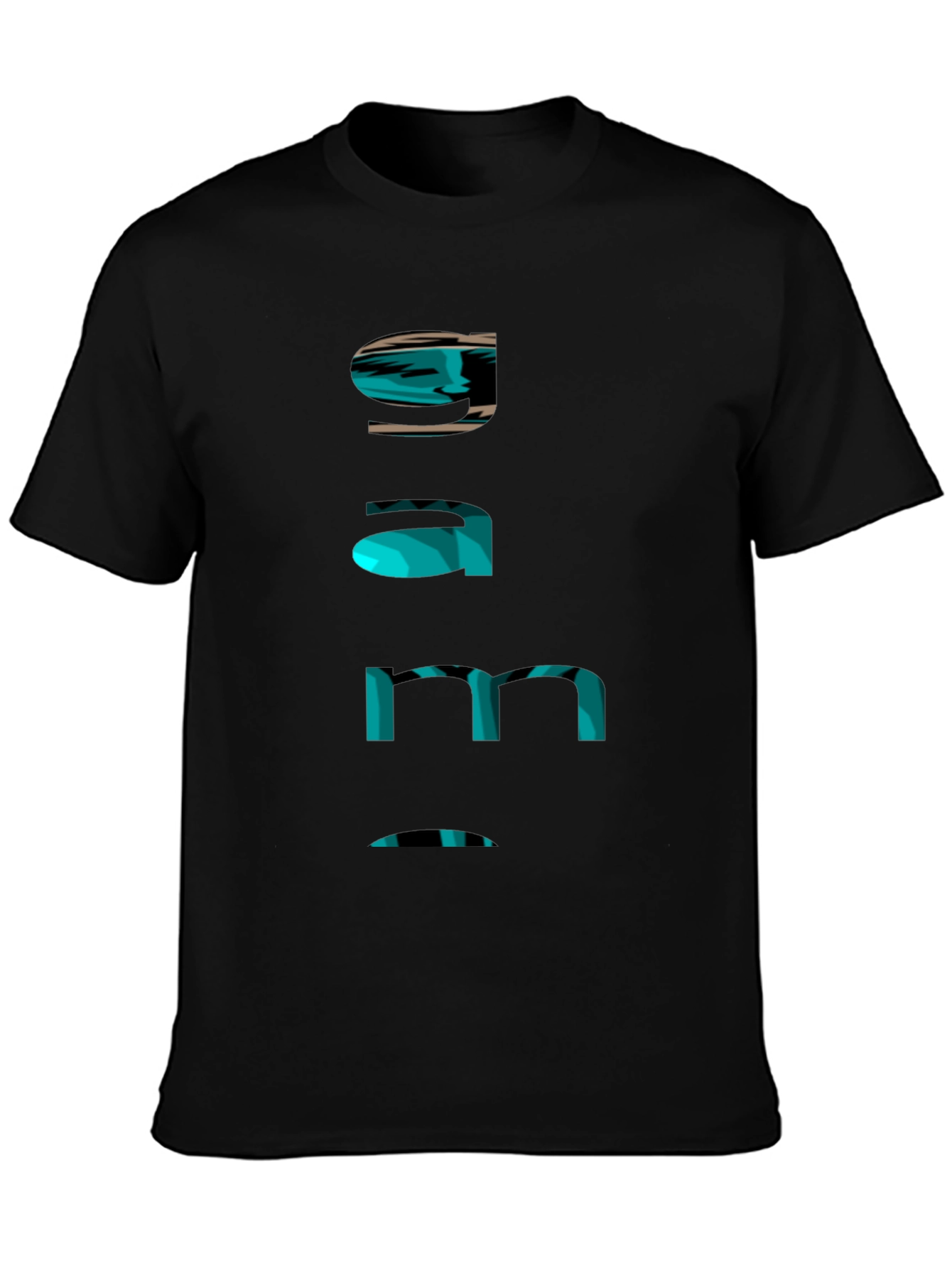 Cool Gamer Tee - Funky Text Design - Black