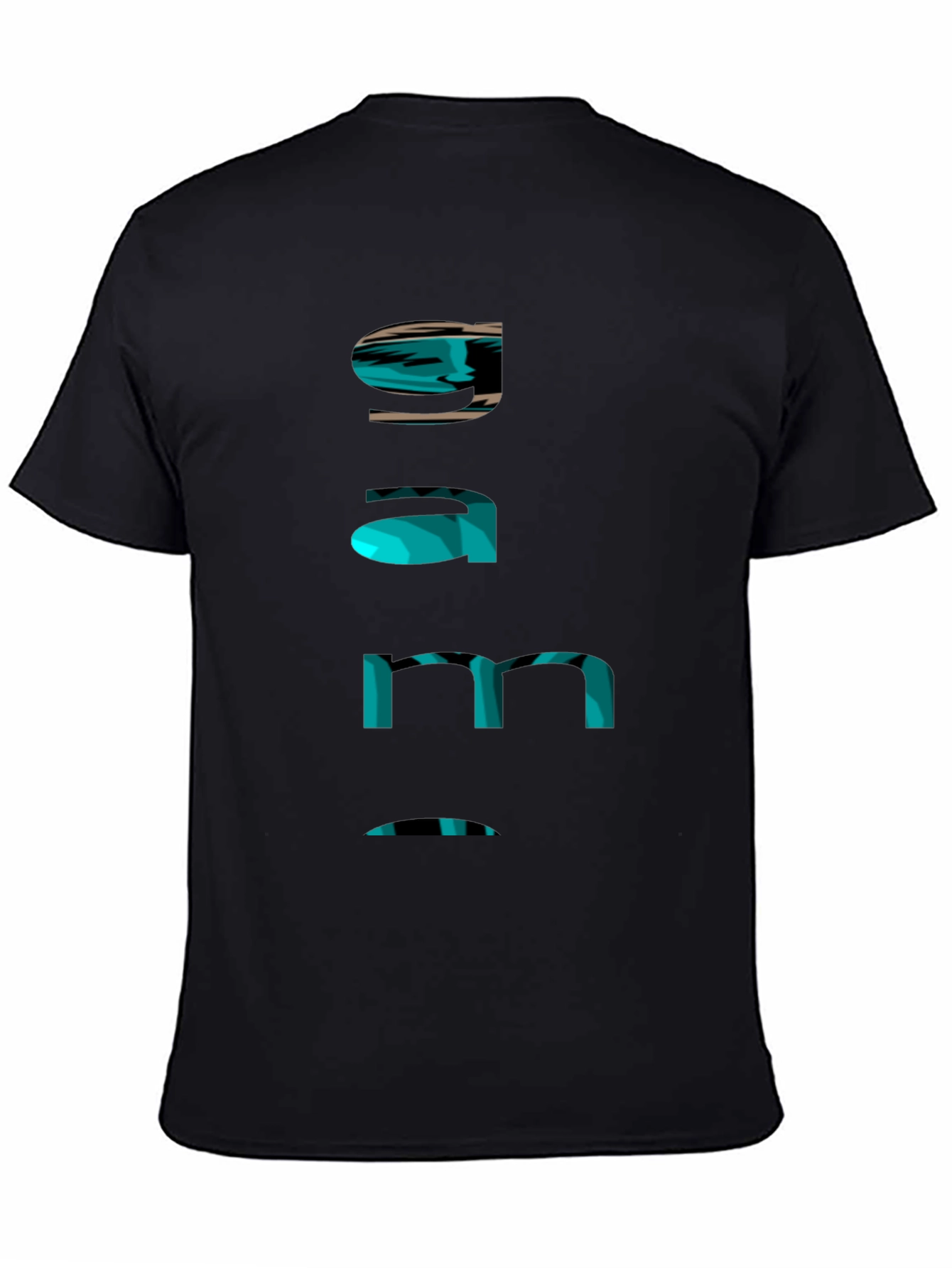 Cool Gamer Tee - Funky Text Design - Black