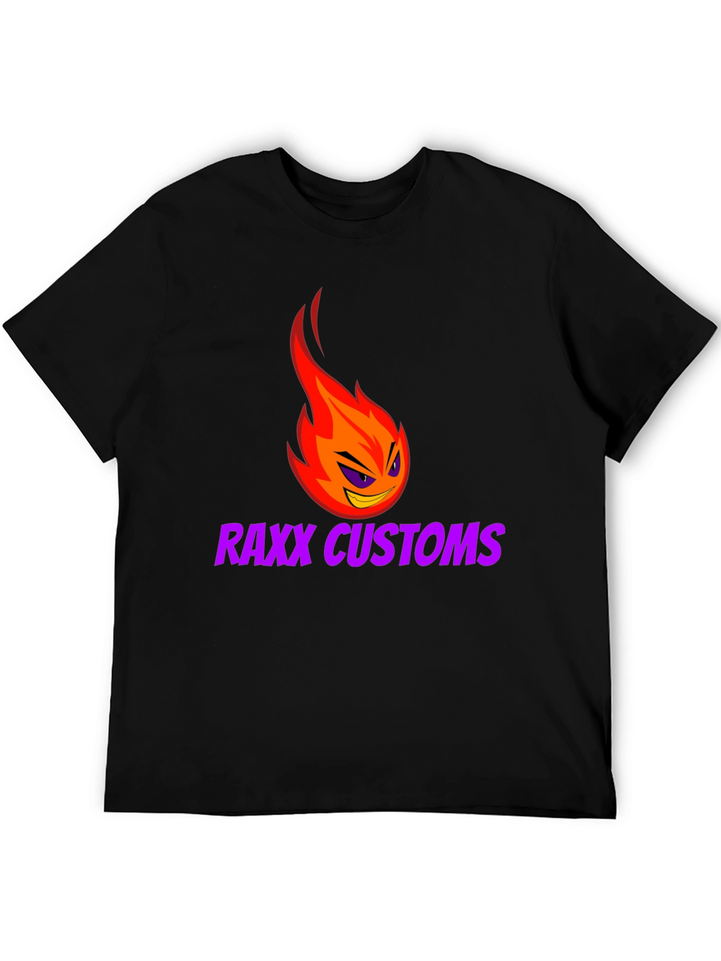 Raxx Customs Graphic Tee - Flame Logo Black T-Shirt