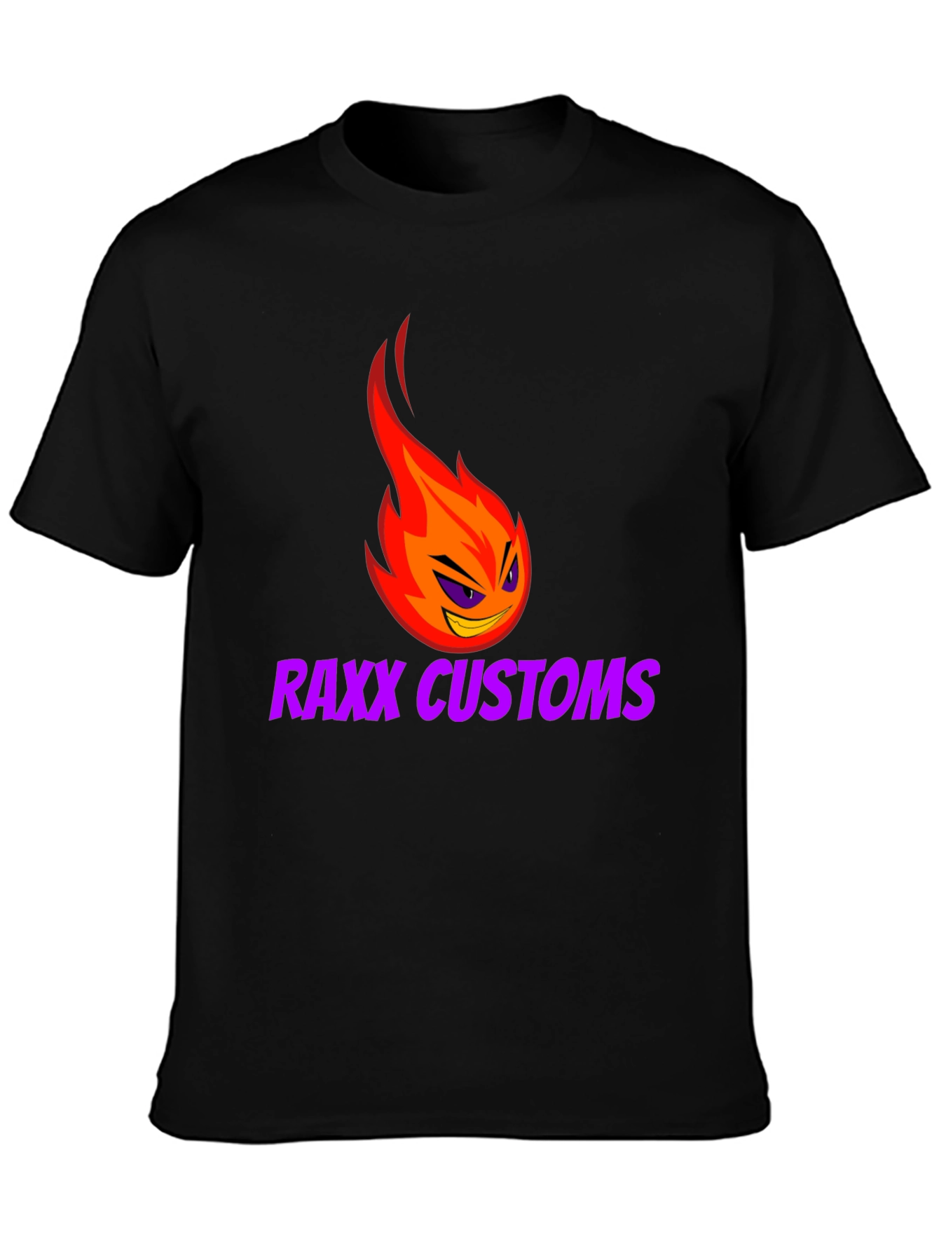 Raxx Customs Graphic Tee - Flame Logo Black T-Shirt