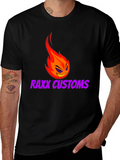 Raxx Customs Graphic Tee - Flame Logo Black T-Shirt