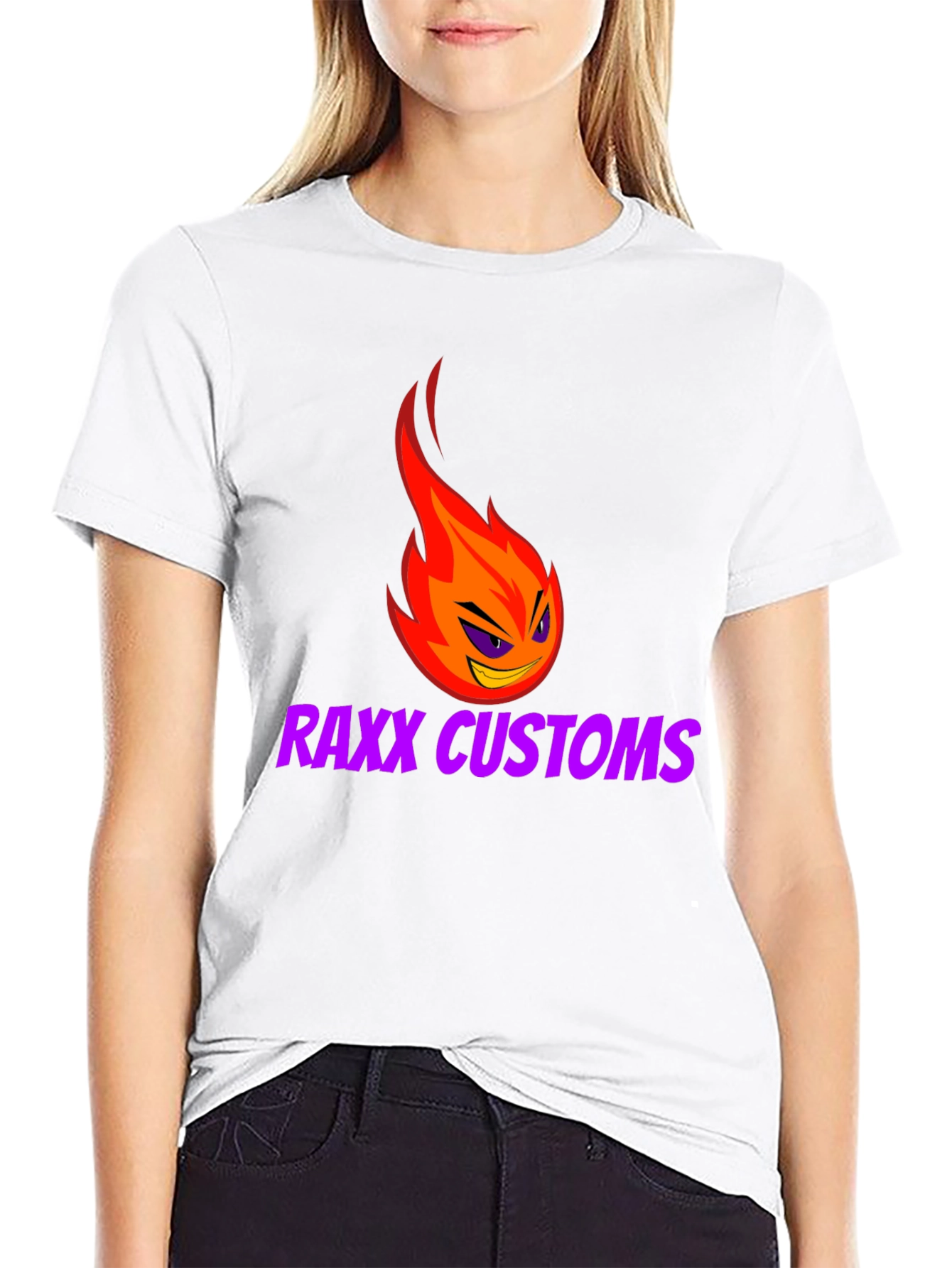 Raxx Customs Graphic Tee - Flame Logo Black T-Shirt