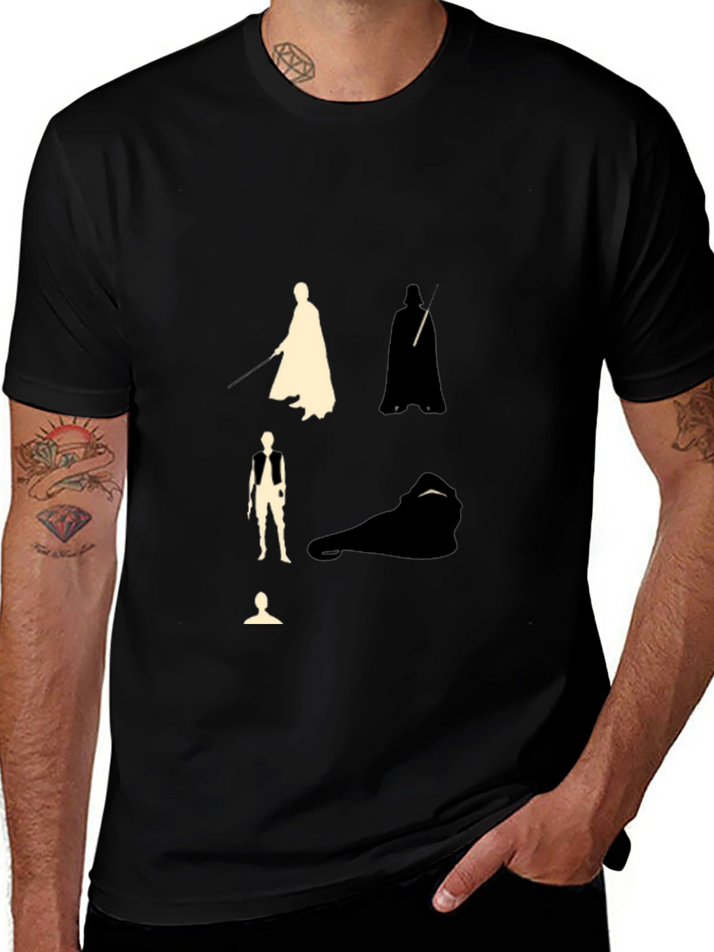 Star Wars Silhouette Graphic Black T-Shirt