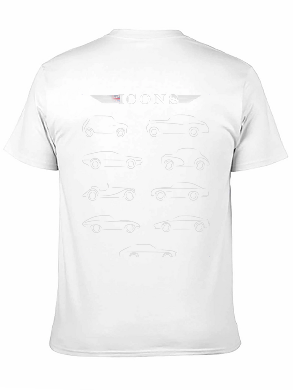 Icons Car Graphic Print T-Shirt - Classic Car Enthusiast