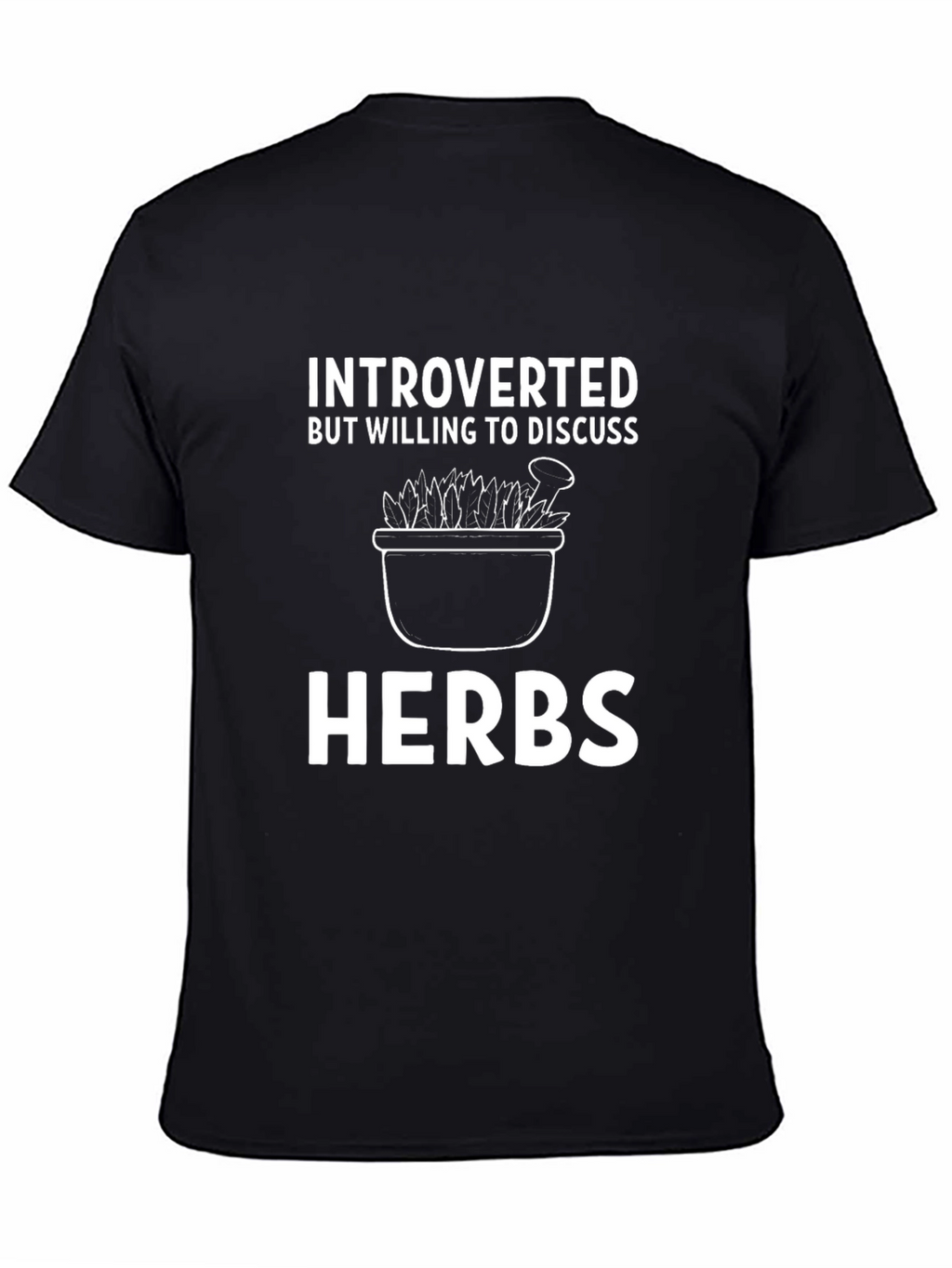 Introverted Herbs Graphic Tee - Black Cotton T-Shirt