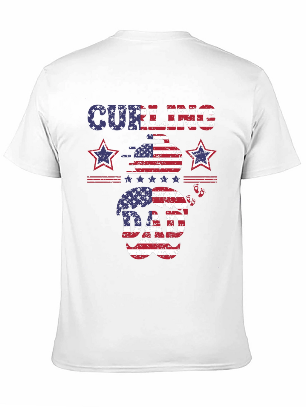 Curling Dad Patriotic T-Shirt