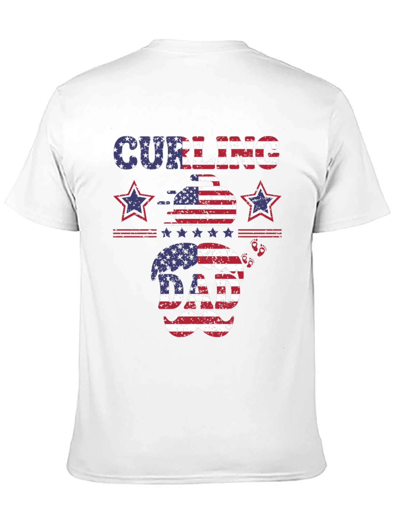 Curling Dad Patriotic T-Shirt