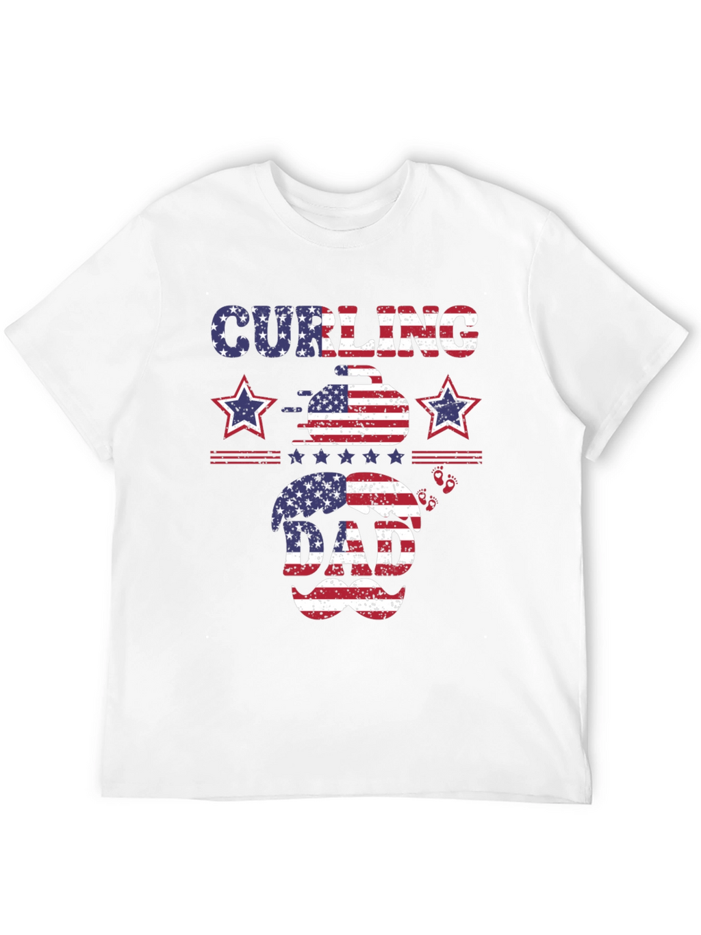Curling Dad Patriotic T-Shirt