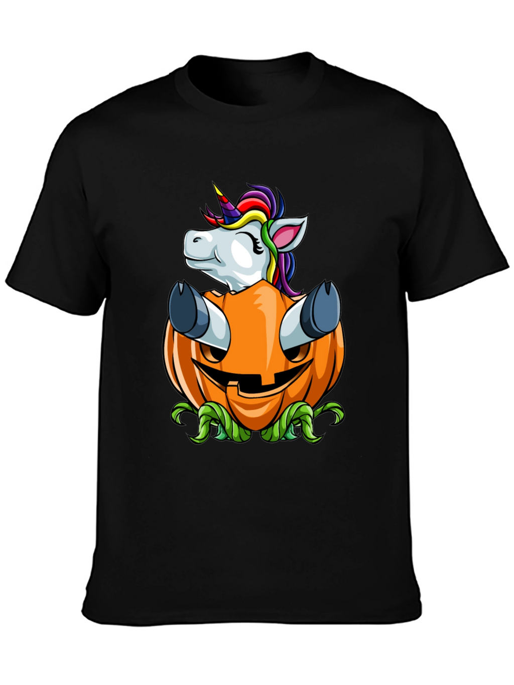 Unicorn in Pumpkin Halloween Graphic Tee