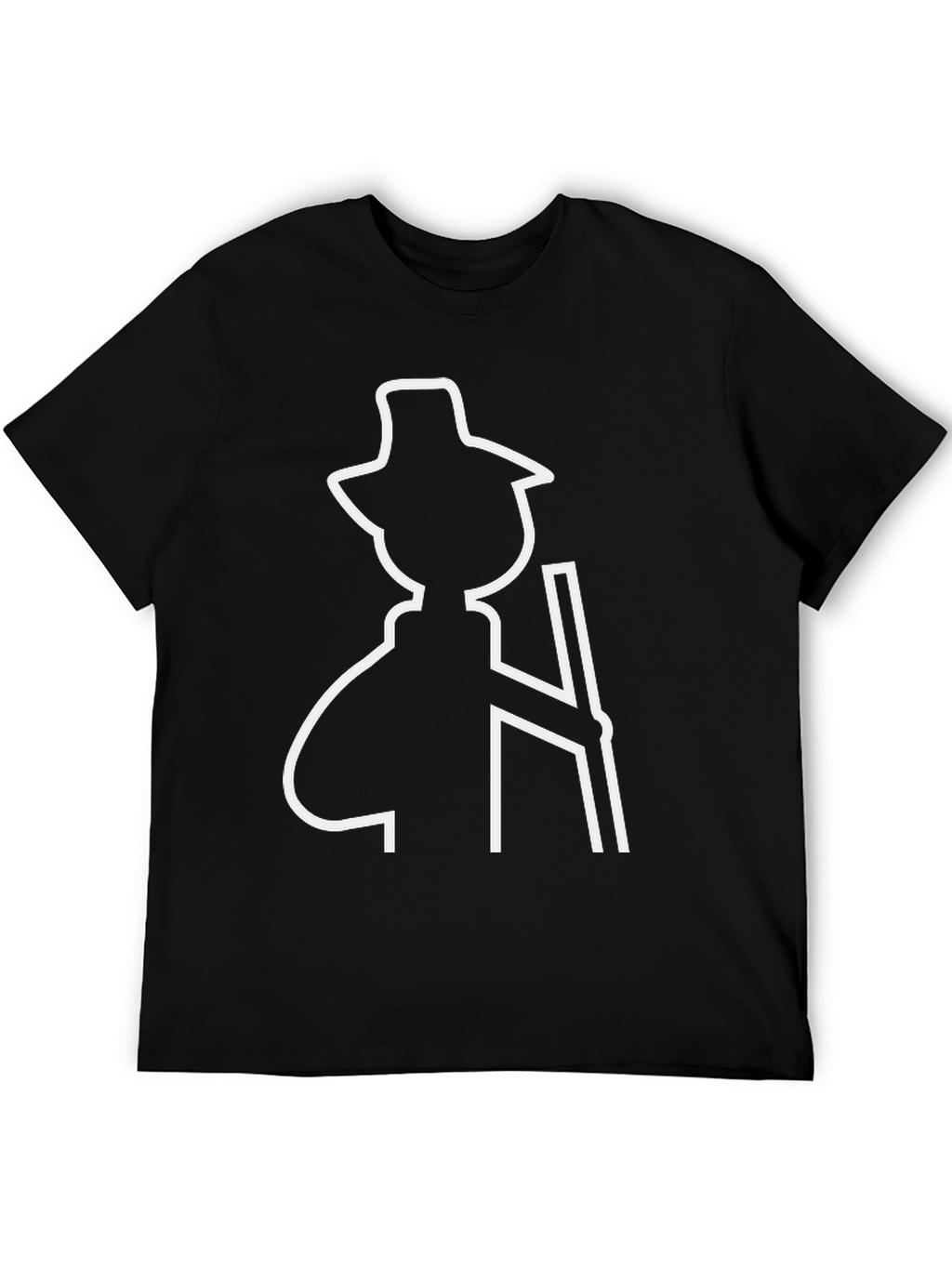 Black T-Shirt with Hiker Graphic